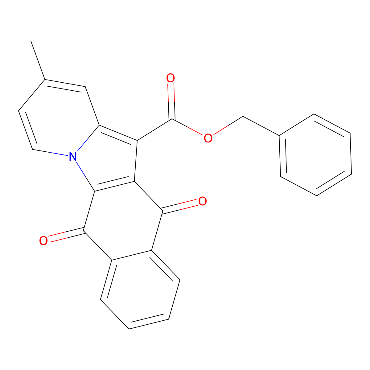 Benzyl 2-methyl-6,11-dioxonaphtho[2,3-b]indolizine-12-carboxylate molecular structure, CAS 670259-40-2