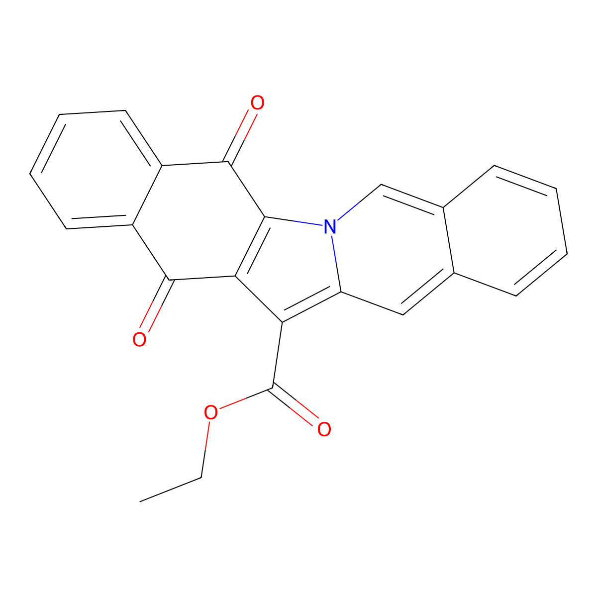 Ethyl 5,14-dioxo-5,14-dihydrobenzo[5,6]indolo[1,2-b]isoquinoline-13-carboxylate molecular structure, CAS 670259-46-8