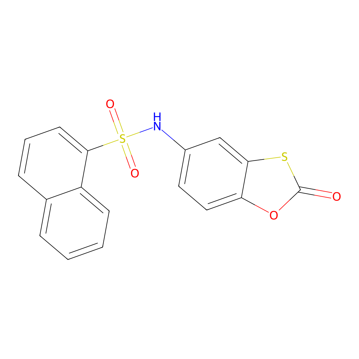 N-(2-oxo-2H-1,3-benzoxathiol-5-yl)naphthalene-1-sulfonamide molecular structure, CAS 670259-60-6