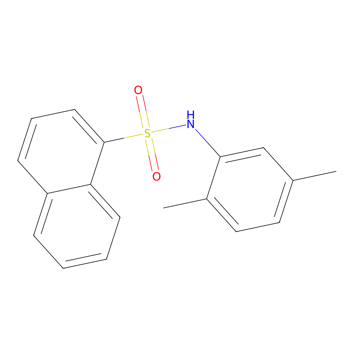 N-(2,5-dimethylphenyl)naphthalene-1-sulfonamide molecular structure, CAS 670259-77-5