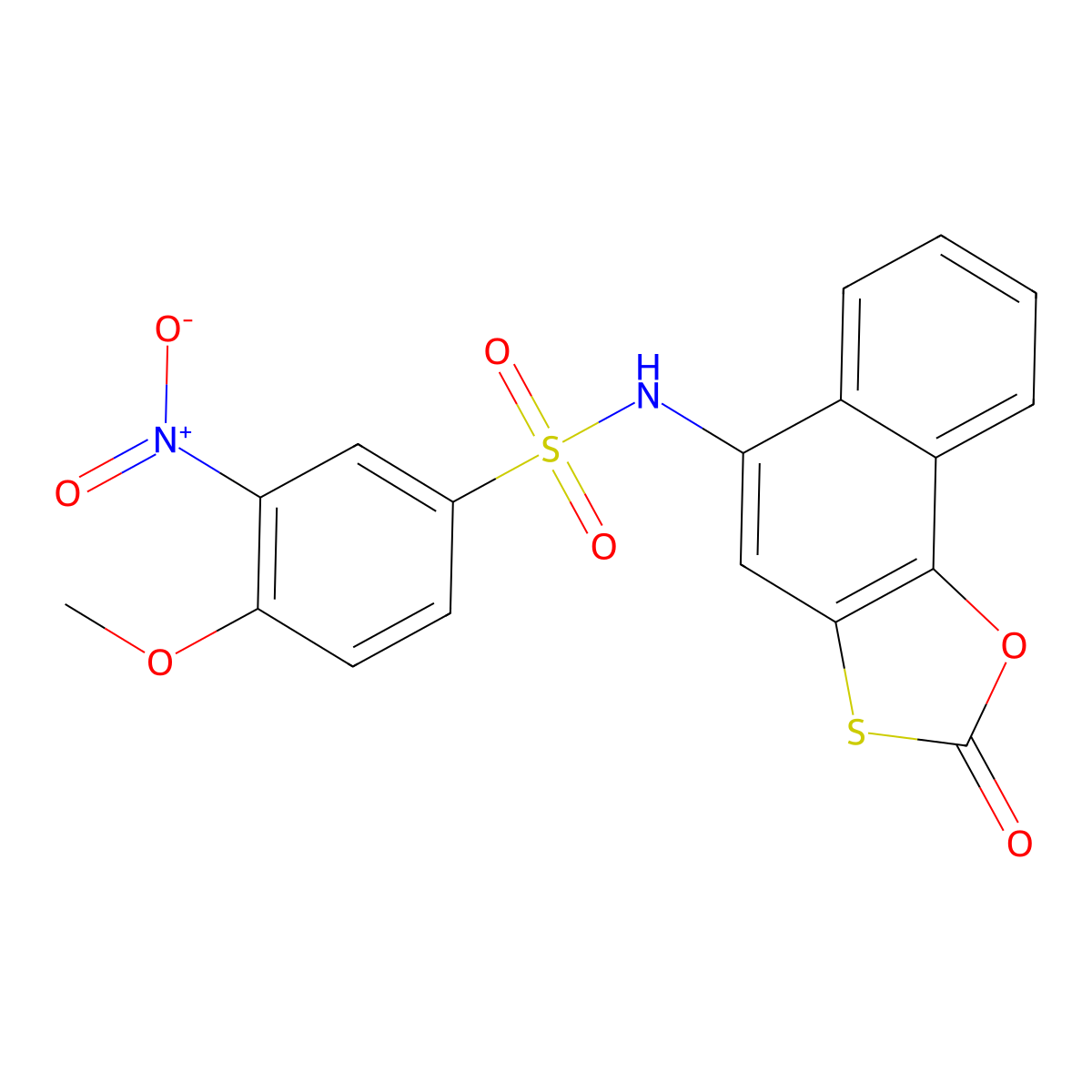 4-methoxy-3-nitro-N-(2-oxonaphtho[2,1-d][1,3]oxathiol-5-yl)benzenesulfonamide molecular structure, CAS 670259-94-6