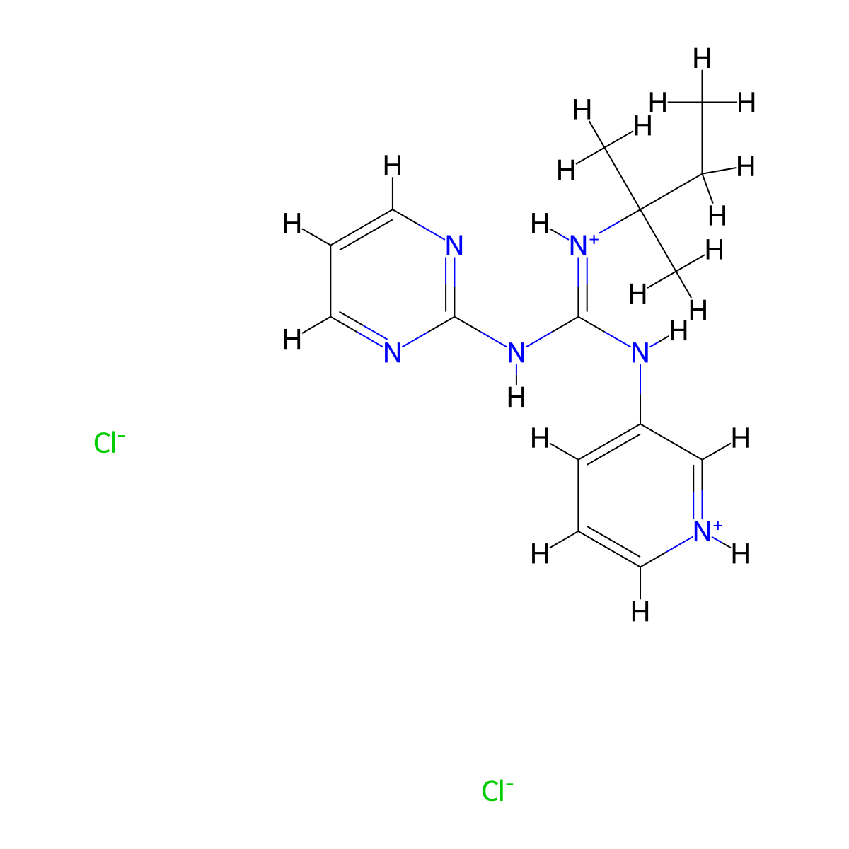 Guanidine, 1-tert-pentyl-3-(3-pyridyl)-2-pyrimidyl-, dihydrochloride molecular structure, CAS 67026-84-0