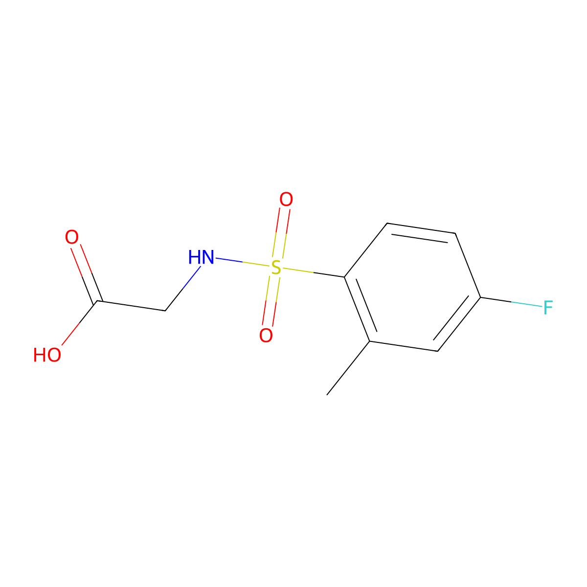 N-[(4-Fluoro-2-methylphenyl)sulfonyl]glycine molecular structure, CAS 670260-30-7
