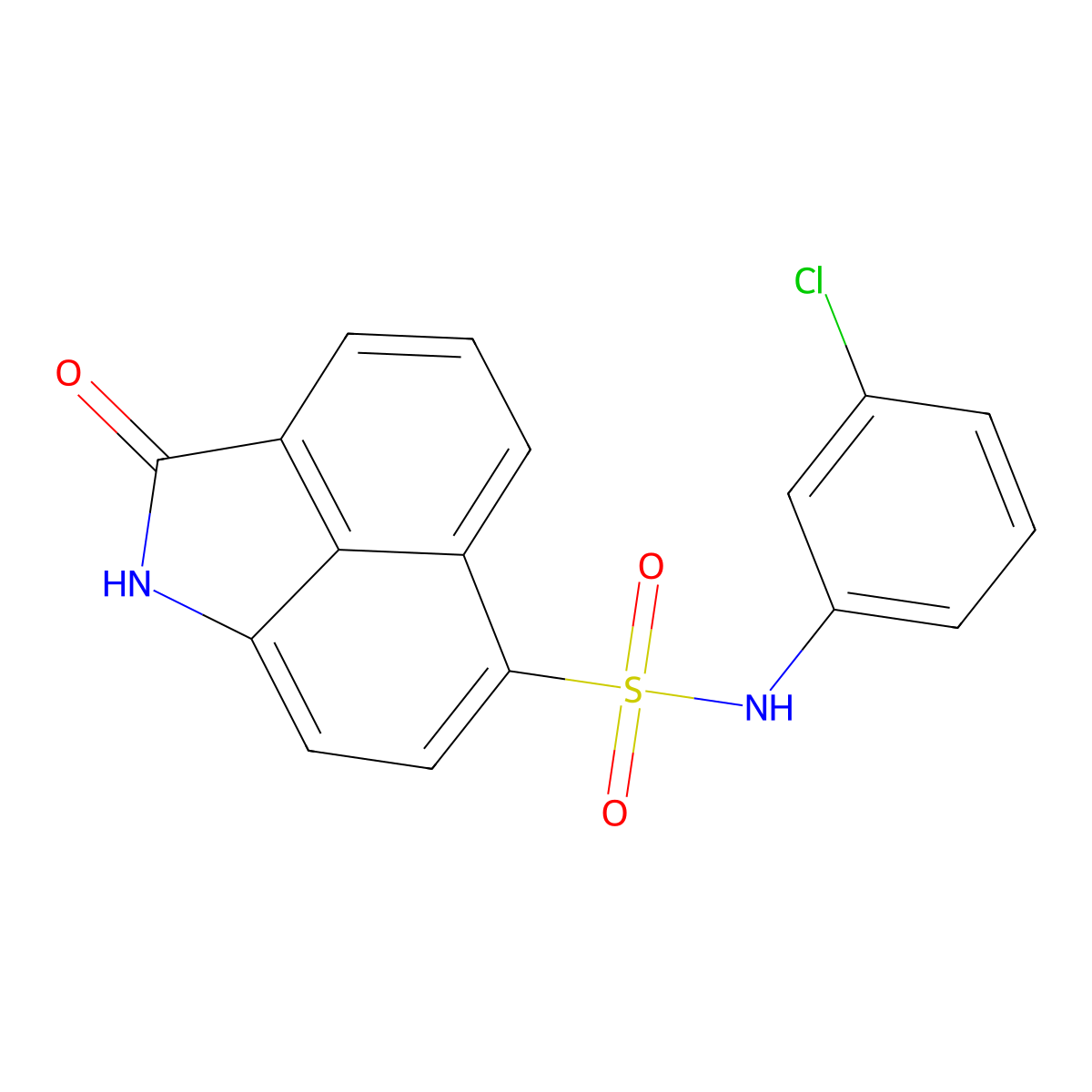N-(3-chlorophenyl)-2-oxo-1,2-dihydrobenzo[cd]indole-6-sulfonamide molecular structure, CAS 670266-26-9