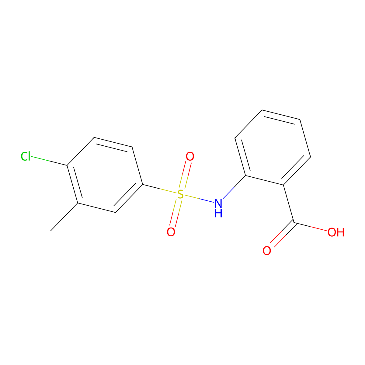 2-{[(4-Chloro-3-methylphenyl)sulfonyl]amino}benzoic acid molecular structure, CAS 670266-28-1