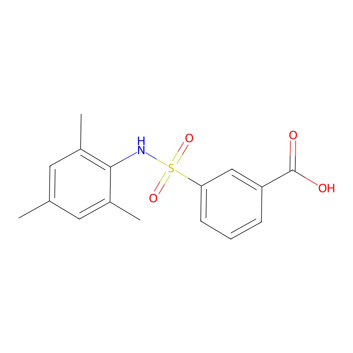 3-[(Mesitylamino)sulfonyl]benzoic acid molecular structure, CAS 670266-29-2