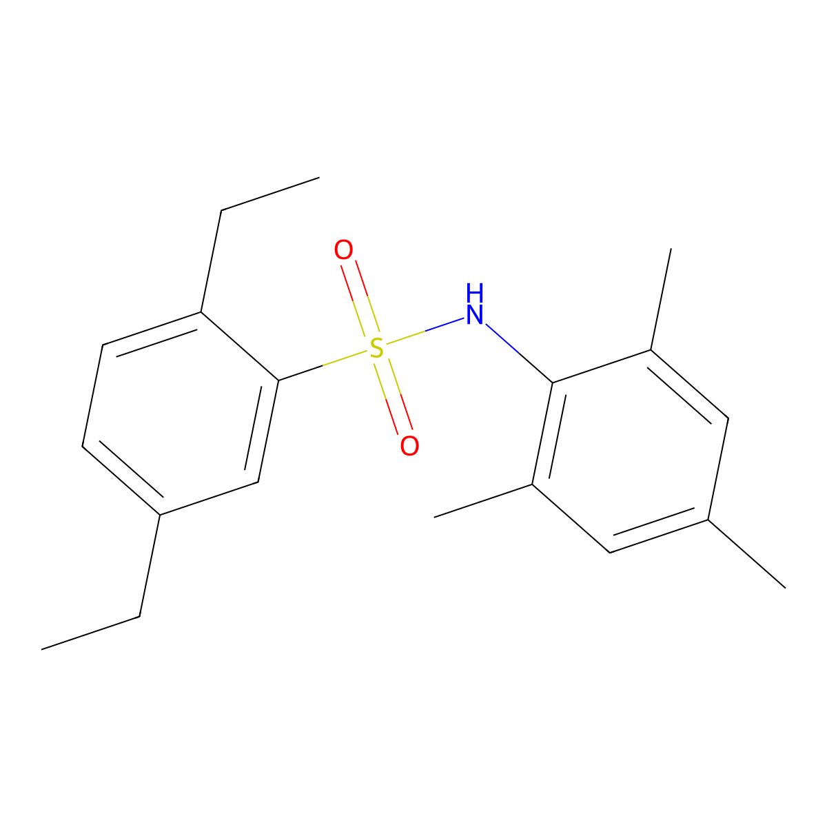 2,5-diethyl-N-mesitylbenzenesulfonamide molecular structure, CAS 670266-67-8