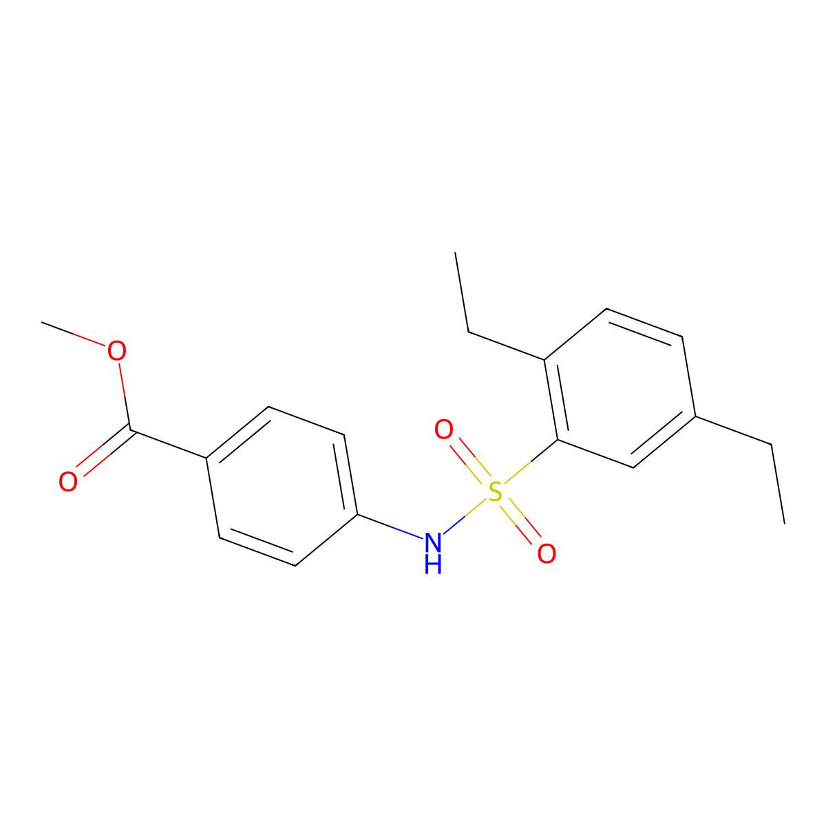 Methyl 4-[(2,5-diethylphenyl)sulfonylamino]benzoate molecular structure, CAS 670266-68-9