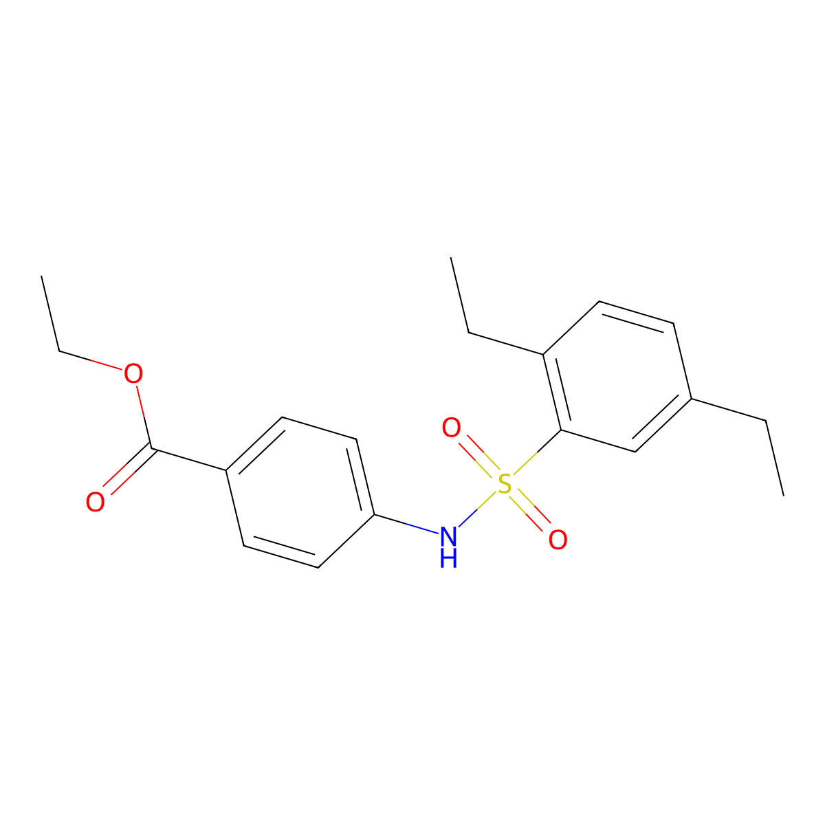 Ethyl 4-[(2,5-diethylphenyl)sulfonylamino]benzoate molecular structure, CAS 670266-69-0