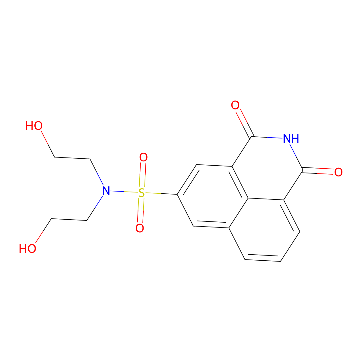 N,N-bis(2-hydroxyethyl)-1,3-dioxo-2,3-dihydro-1H-benzo[de]isoquinoline-5-sulfonamide molecular structure, CAS 670266-76-9
