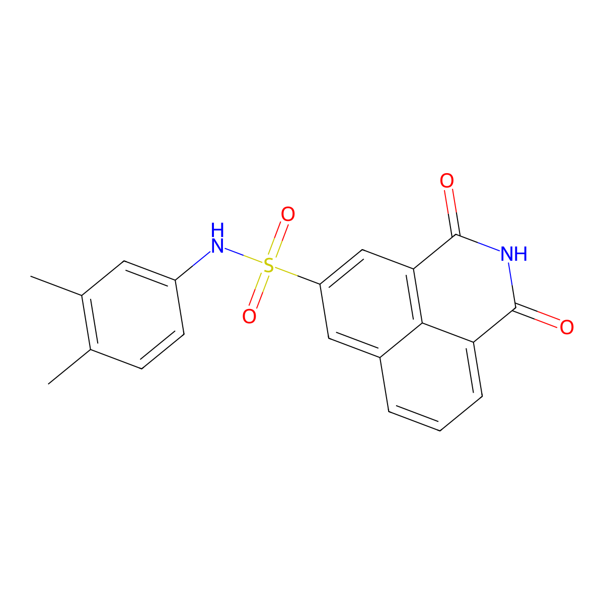 N-(3,4-dimethylphenyl)-1,3-dioxo-2,3-dihydro-1H-benzo[de]isoquinoline-5-sulfonamide molecular structure, CAS 670266-78-1