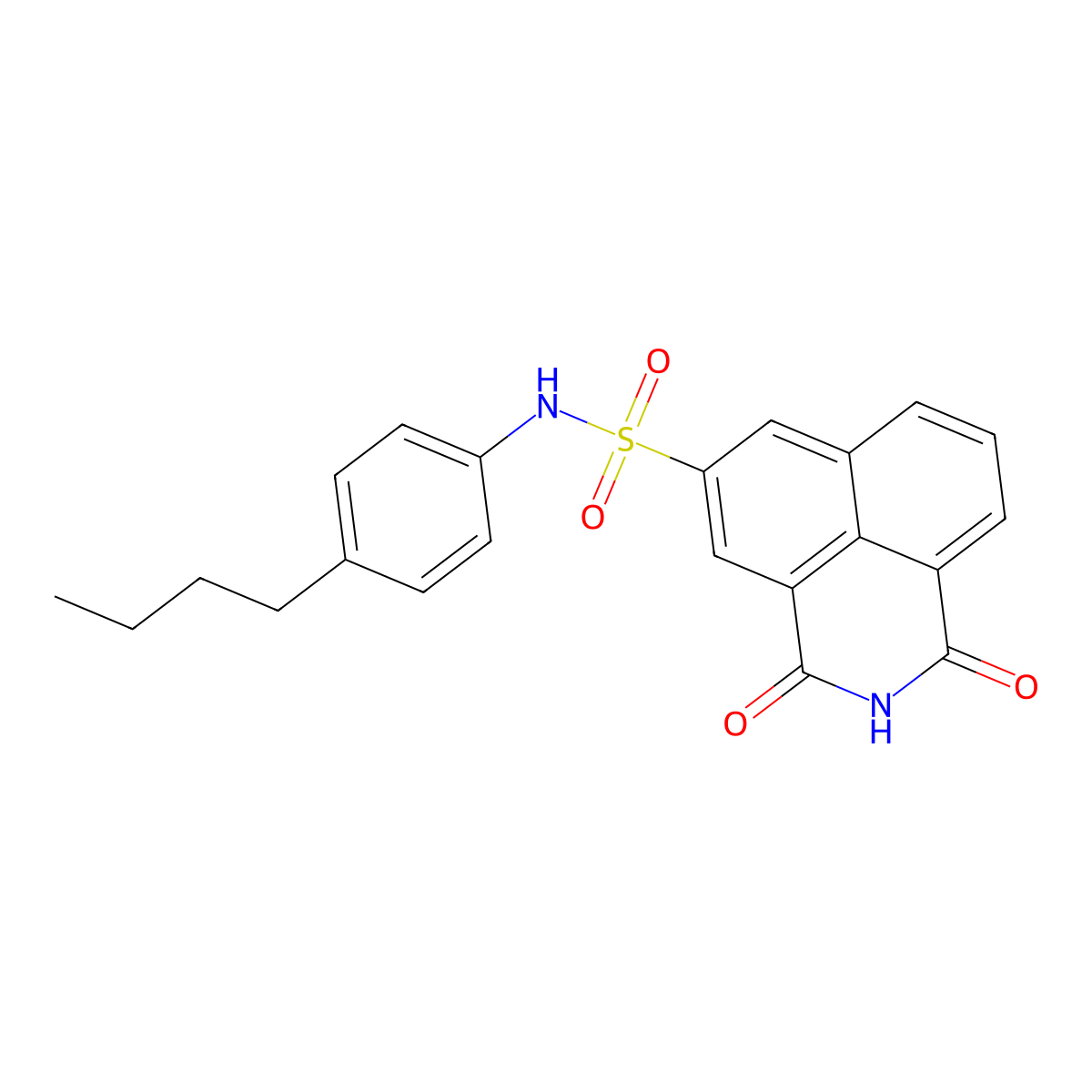 N-(4-butylphenyl)-1,3-dioxobenzo[de]isoquinoline-5-sulfonamide molecular structure, CAS 670266-79-2