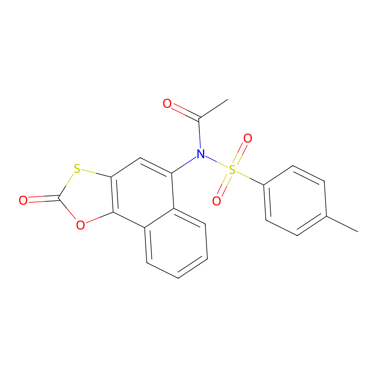 N-(4-methylphenyl)sulfonyl-N-(2-oxobenzo[g][1,3]benzoxathiol-5-yl)acetamide molecular structure, CAS 670267-46-6