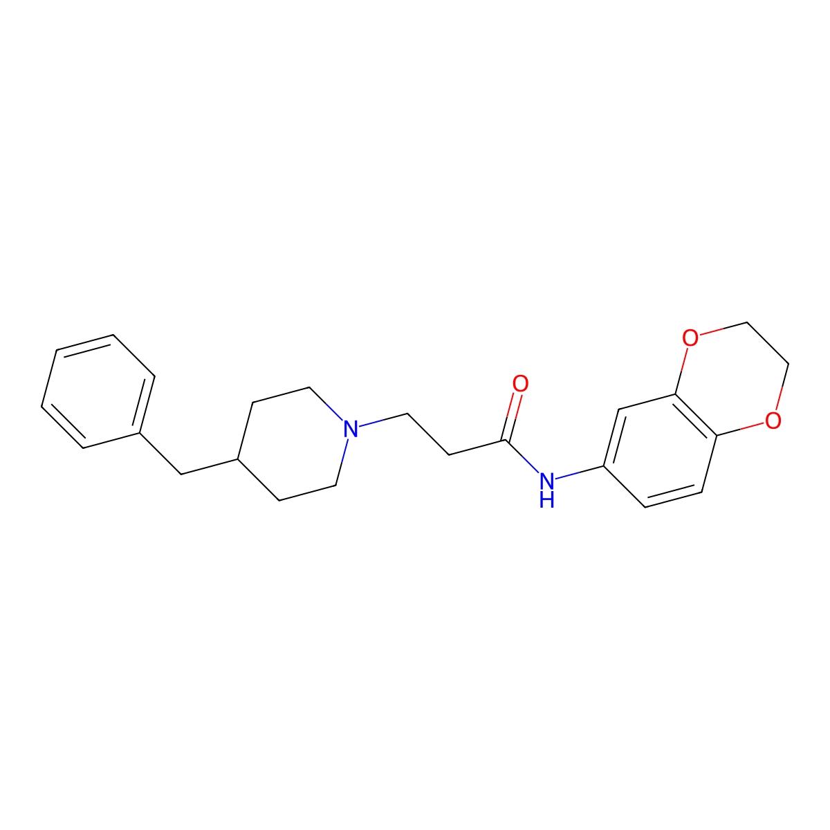 3-(4-benzylpiperidin-1-yl)-N-(2,3-dihydro-1,4-benzodioxin-6-yl)propanamide molecular structure, CAS 670268-14-1