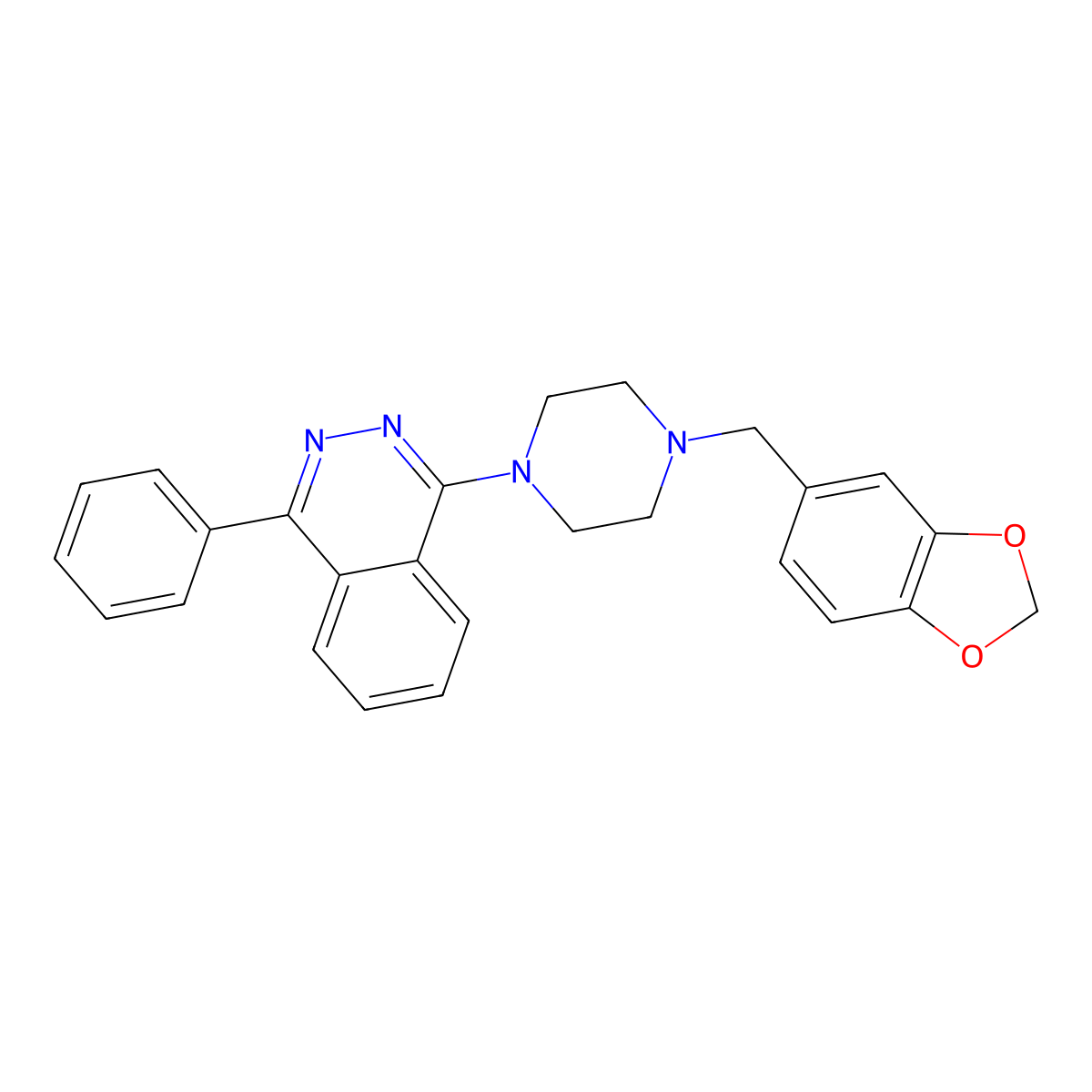 1-[4-(1,3-Benzodioxol-5-ylmethyl)piperazin-1-yl]-4-phenylphthalazine molecular structure, CAS 670268-22-1