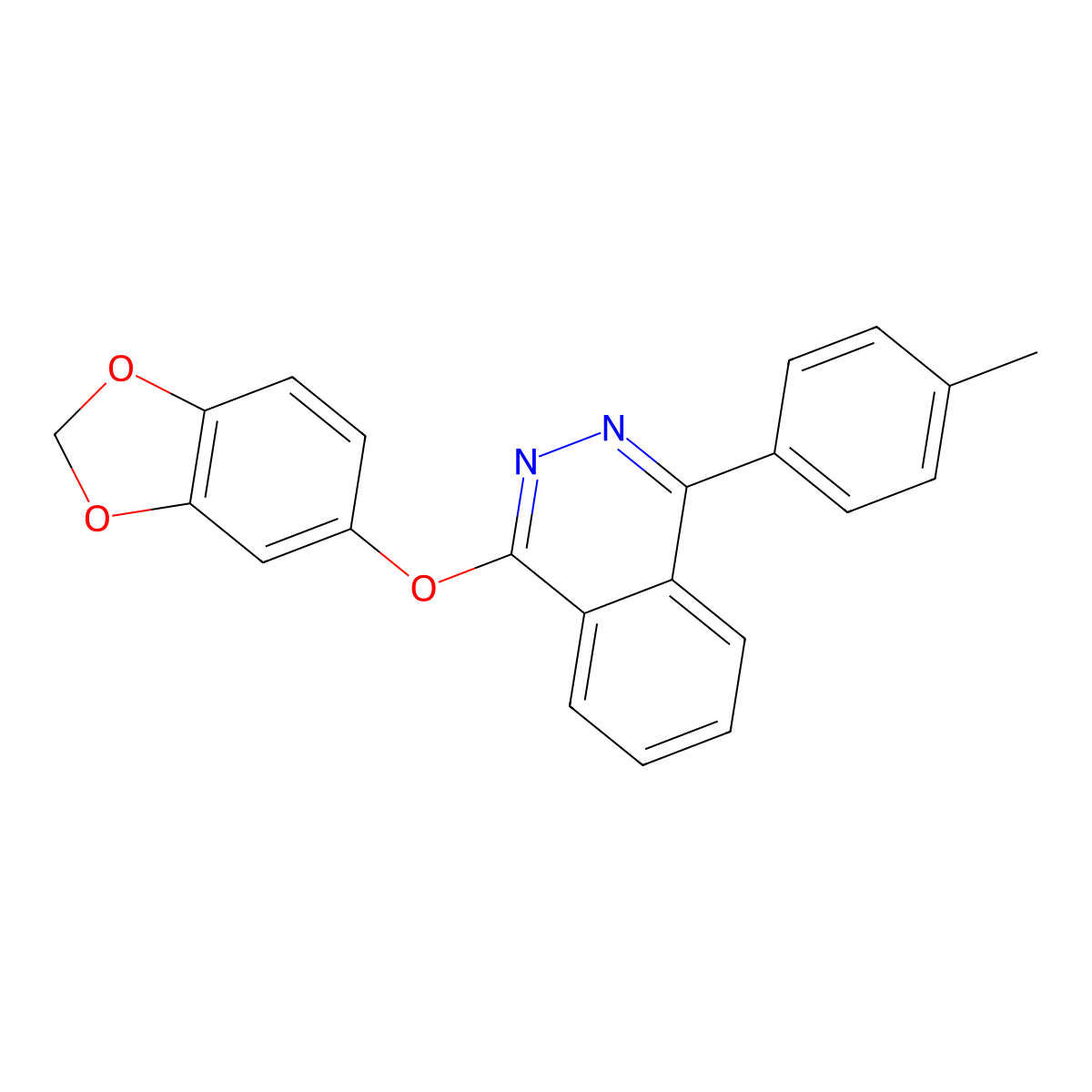 1-(Benzo[d][1,3]dioxol-5-yloxy)-4-(p-tolyl)phthalazine molecular structure, CAS 670268-34-5
