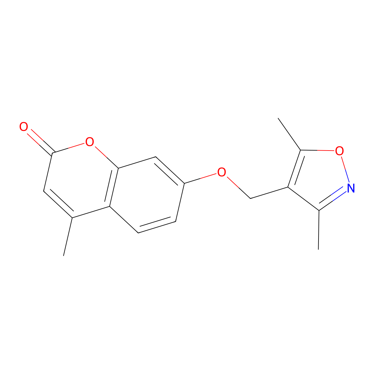 7-((3,5-dimethylisoxazol-4-yl)methoxy)-4-methyl-2H-chromen-2-one molecular structure, CAS 670268-37-8