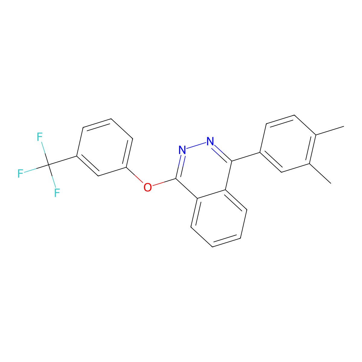1-(3,4-Dimethylphenyl)-4-[3-(trifluoromethyl)phenoxy]phthalazine molecular structure, CAS 670268-38-9