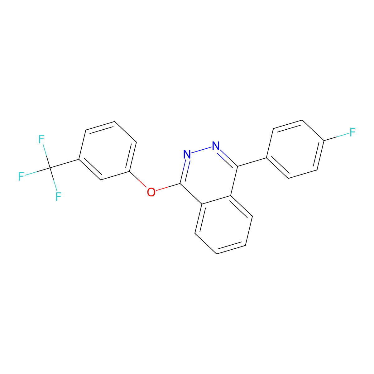 1-(4-Fluorophenyl)-4-[3-(trifluoromethyl)phenoxy]phthalazine molecular structure, CAS 670268-53-8