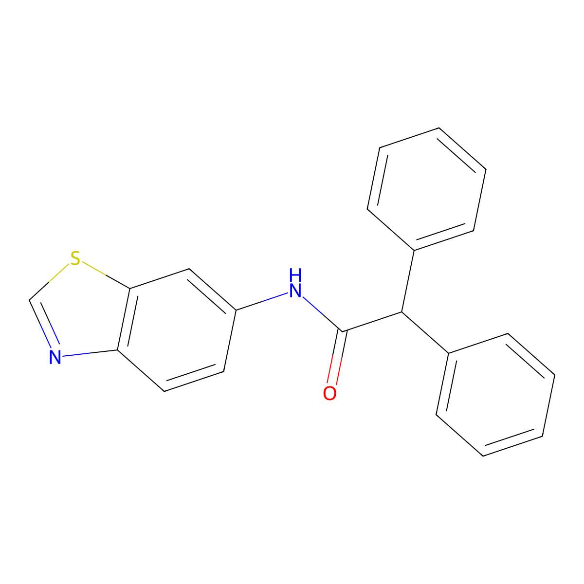 N-(1,3-benzothiazol-6-yl)-2,2-diphenylacetamide molecular structure, CAS 670268-55-0