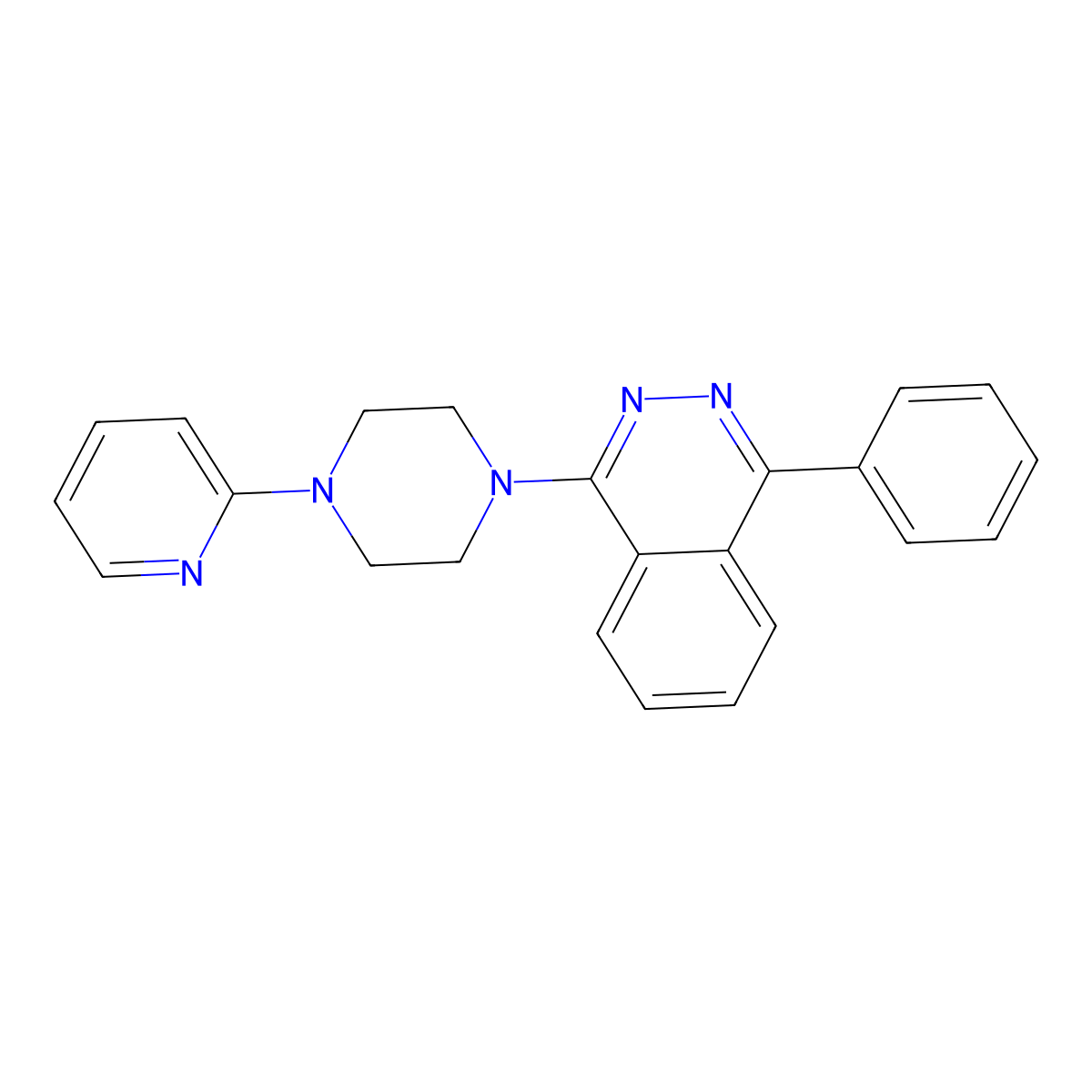 1-Phenyl-4-[4-(pyridin-2-yl)piperazin-1-yl]phthalazine molecular structure, CAS 670269-91-7