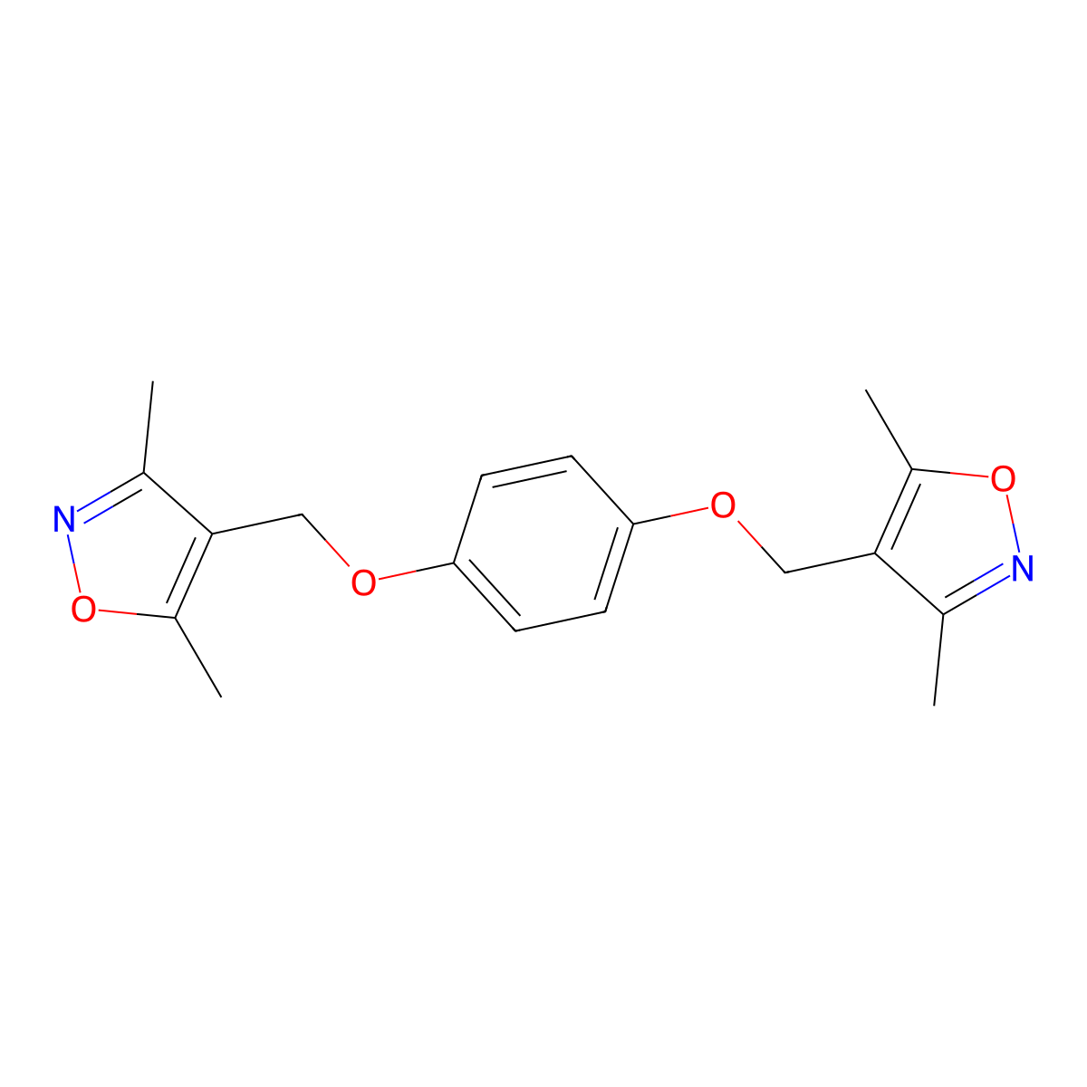 1,4-Bis((3,5-dimethylisoxazol-4-yl)methoxy)benzene molecular structure, CAS 670269-96-2