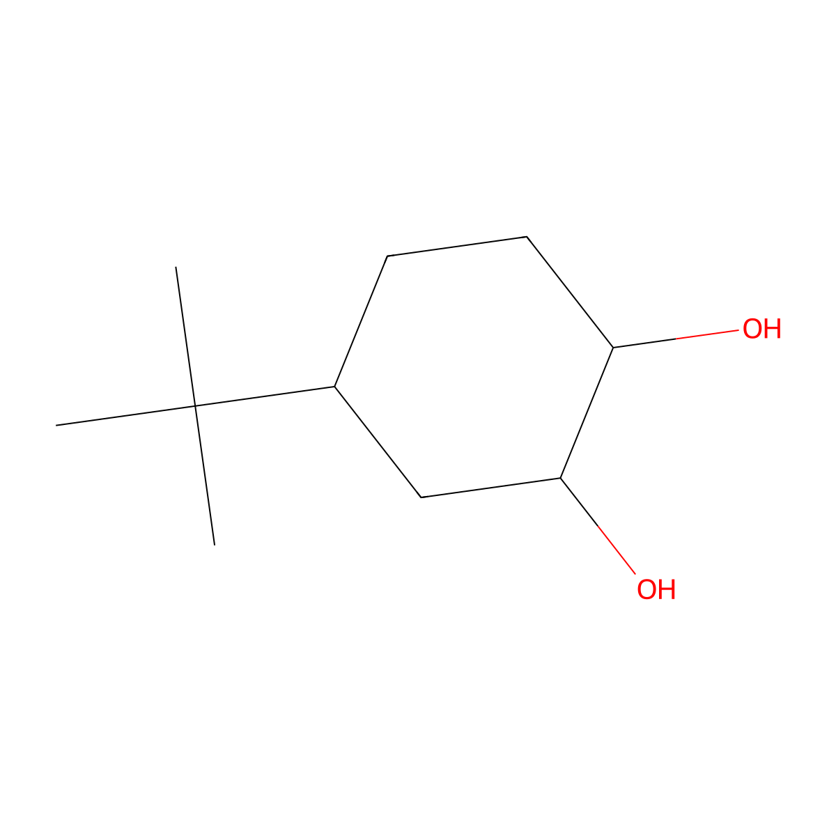 4-Tert-butylcyclohexane-1,2-diol molecular structure, CAS 67027-80-9
