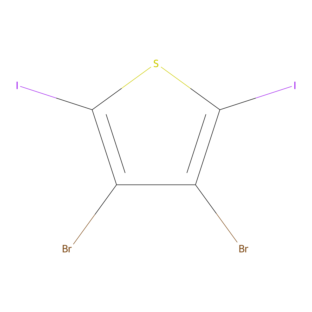 3,4-Dibromo-2,5-diiodothiophene molecular structure, CAS 67027-89-8