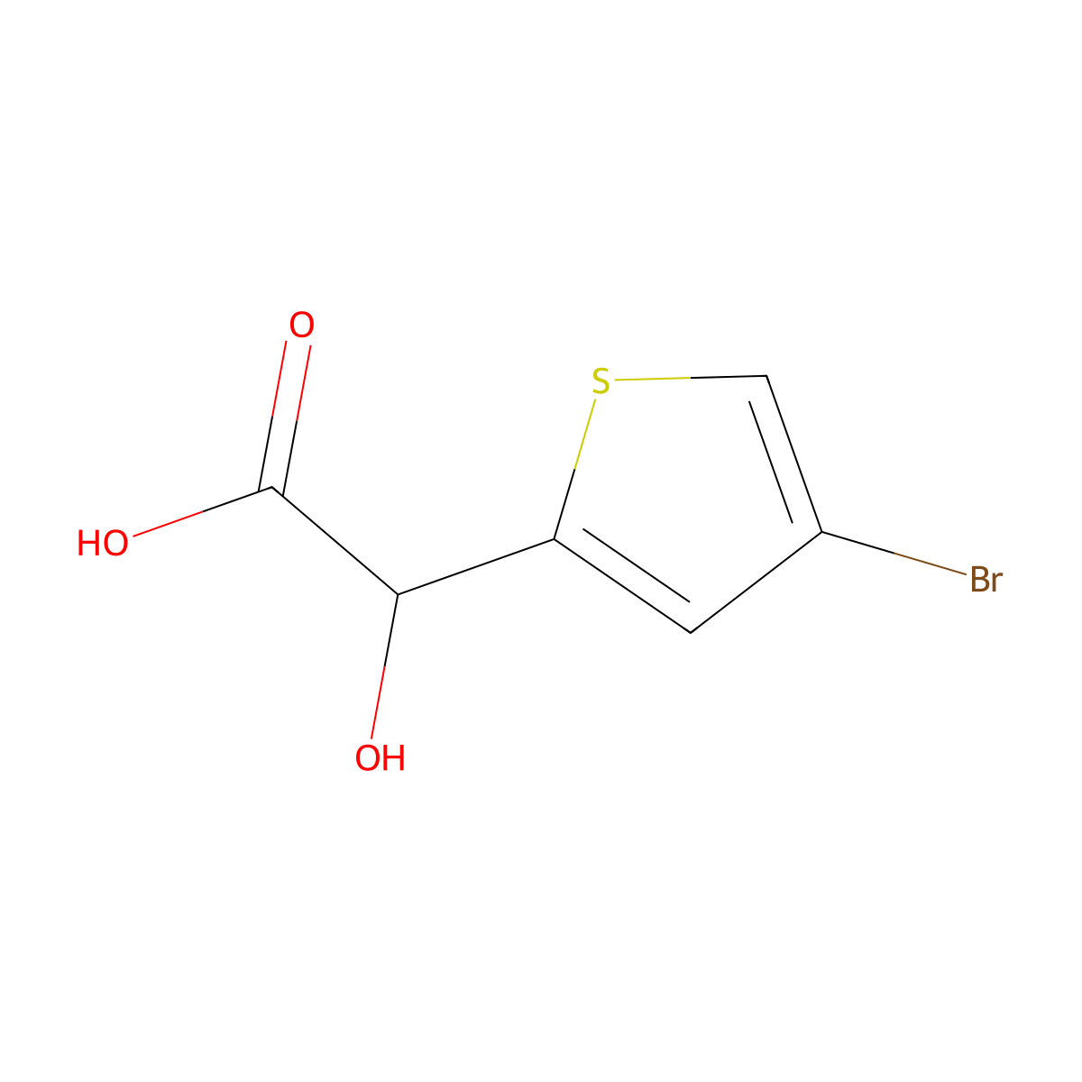 2-(4-Bromothiophen-2-yl)-2-hydroxyacetic acid molecular structure, CAS 67027-94-5