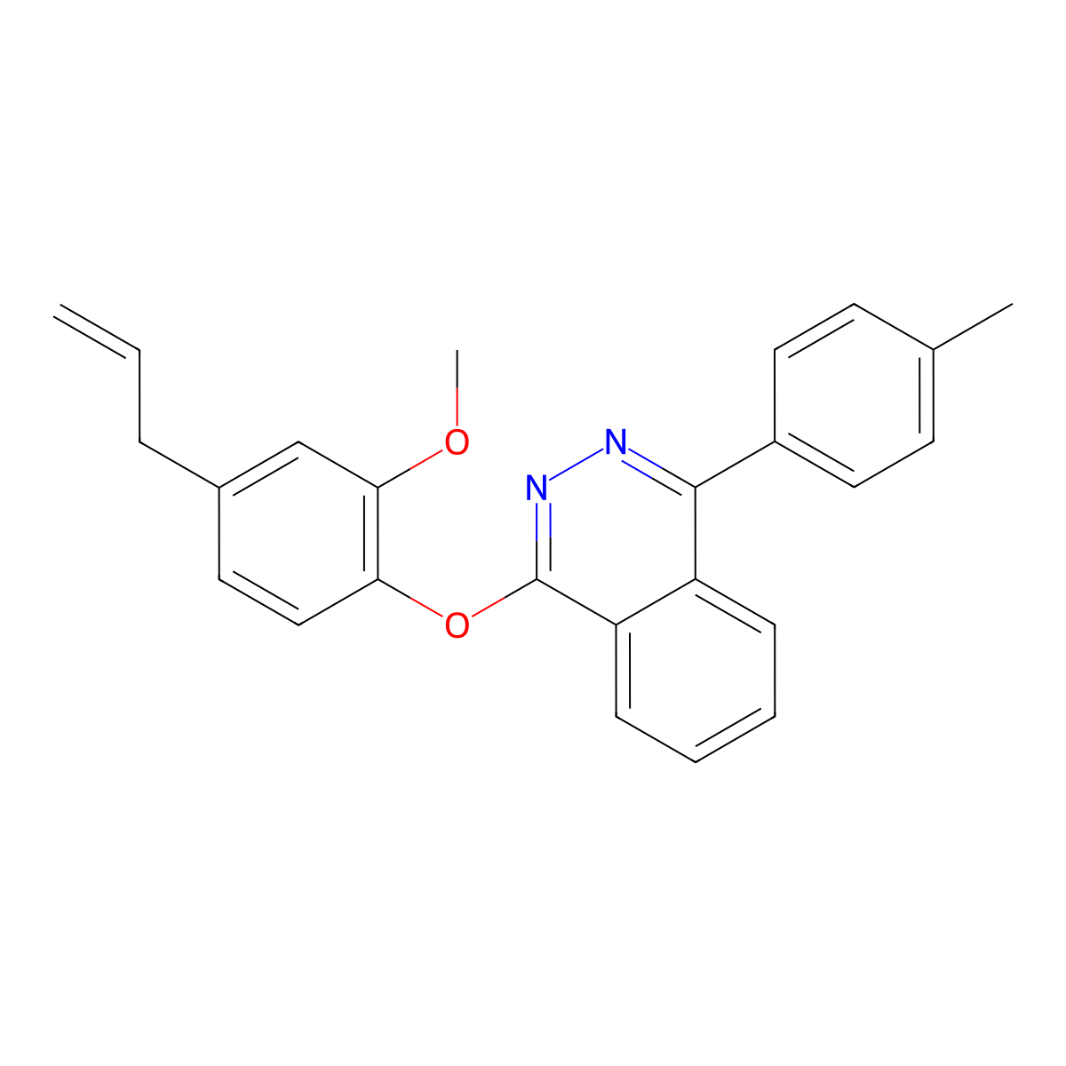 1-(4-Allyl-2-methoxyphenoxy)-4-(p-tolyl)phthalazine molecular structure, CAS 670270-03-8