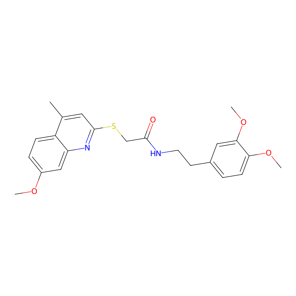 N-(3,4-dimethoxyphenethyl)-2-((7-methoxy-4-methylquinolin-2-yl)thio)acetamide molecular structure, CAS 670270-05-0