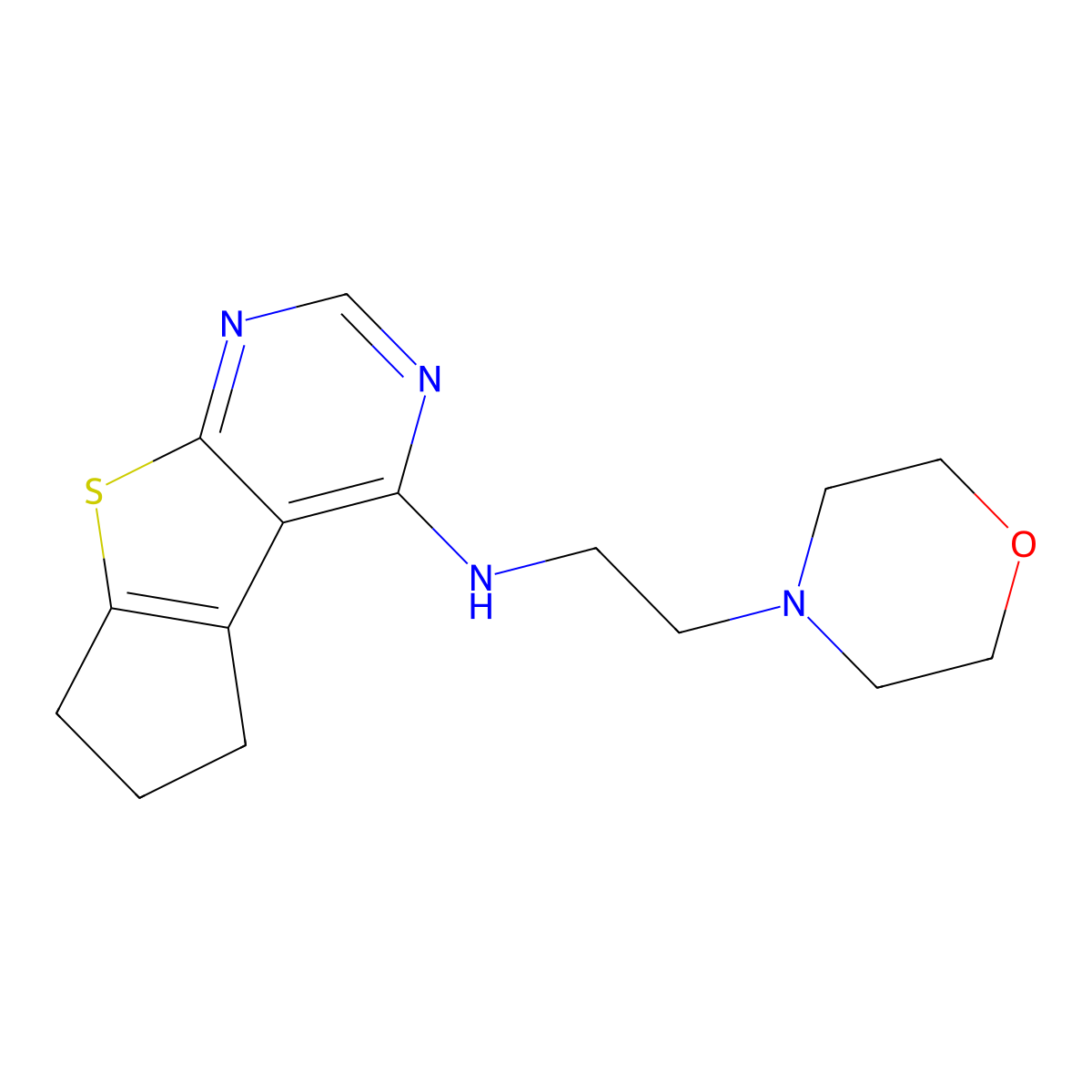N-[2-(morpholin-4-yl)ethyl]-7-thia-9,11-diazatricyclo[6.4.0.0^{2,6}]dodeca-1(8),2(6),9,11-tetraen-12-amine molecular structure, CAS 670270-14-1