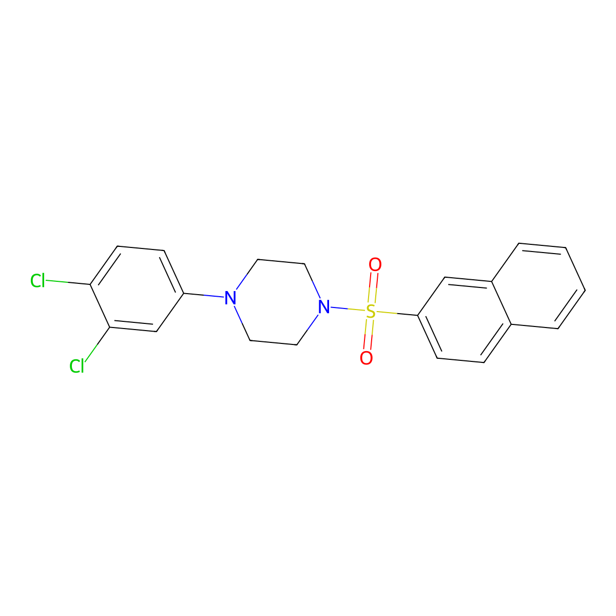 1-(3,4-Dichlorophenyl)-4-(naphthalen-2-ylsulfonyl)piperazine molecular structure, CAS 670270-19-6