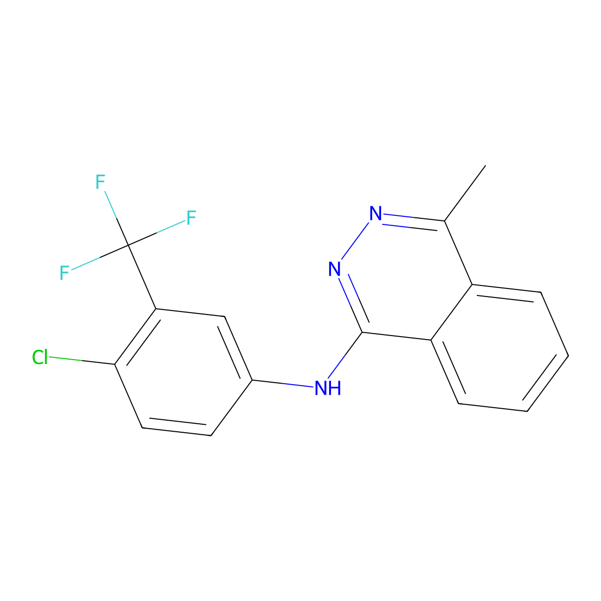 N-[4-chloro-3-(trifluoromethyl)phenyl]-4-methylphthalazin-1-amine molecular structure, CAS 670270-22-1
