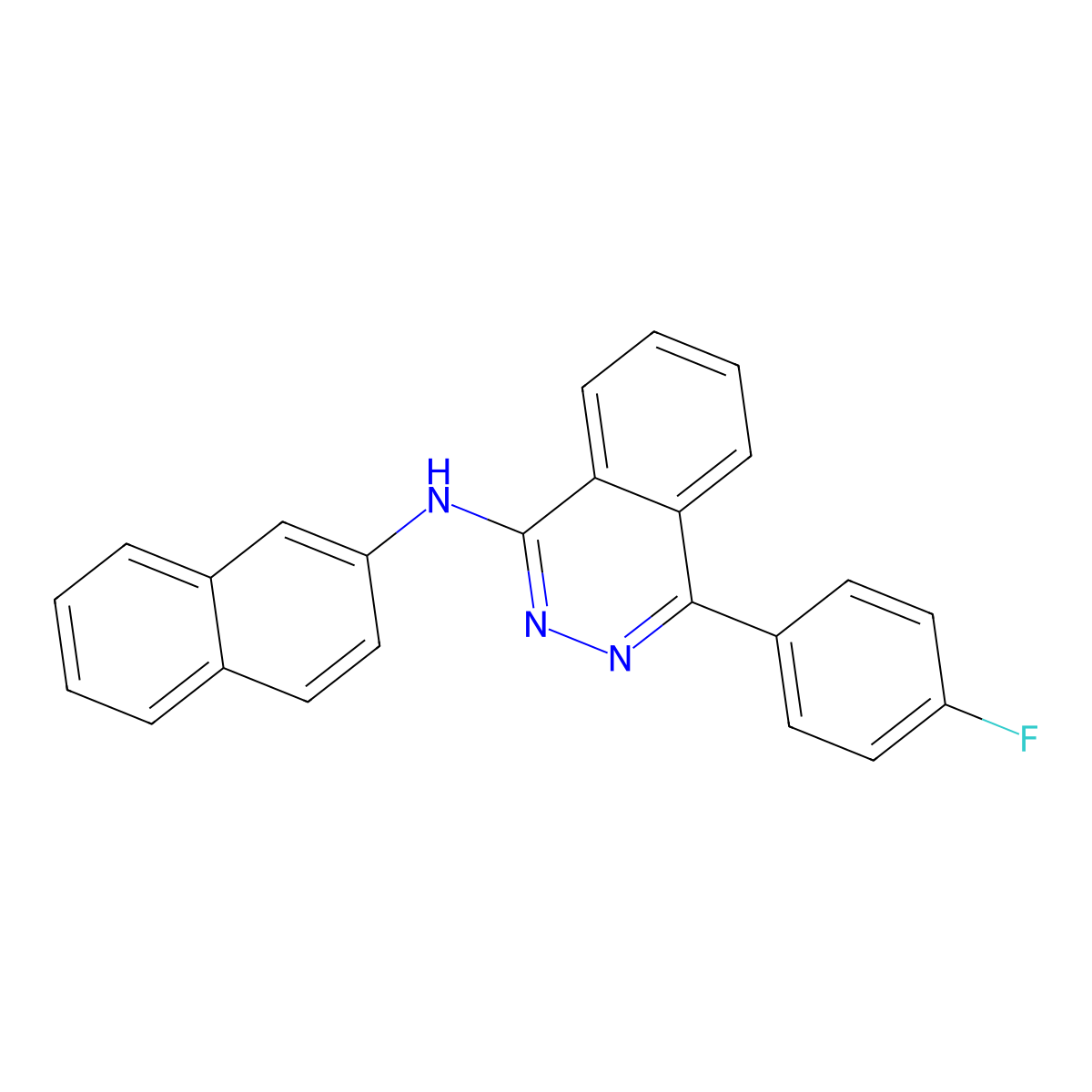 4-(4-fluorophenyl)-N-(naphthalen-2-yl)phthalazin-1-amine molecular structure, CAS 670270-29-8
