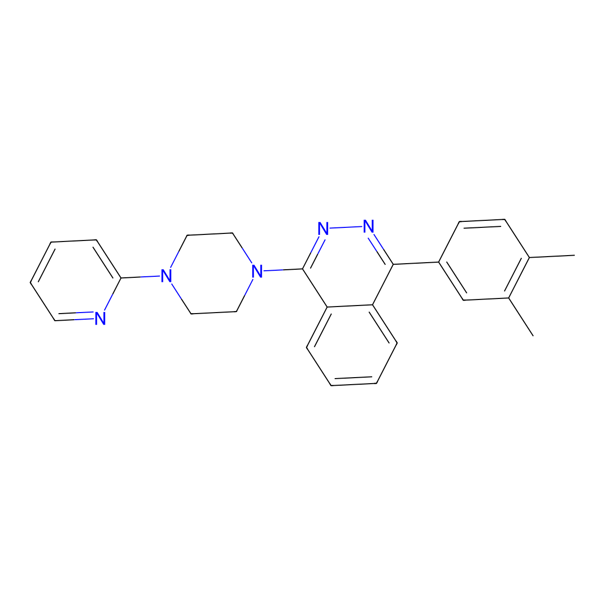 1-(3,4-Dimethylphenyl)-4-(4-(pyridin-2-yl)piperazin-1-yl)phthalazine molecular structure, CAS 670270-77-6
