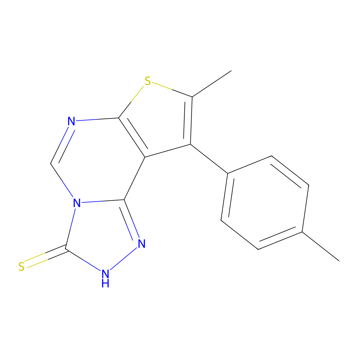 11-Methyl-12-(4-methylphenyl)-10-thia-3,4,6,8-tetraazatricyclo[7.3.0.0^{2,6}]dodeca-1(9),2,4,7,11-pentaene-5-thiol molecular structure, CAS 670270-89-0