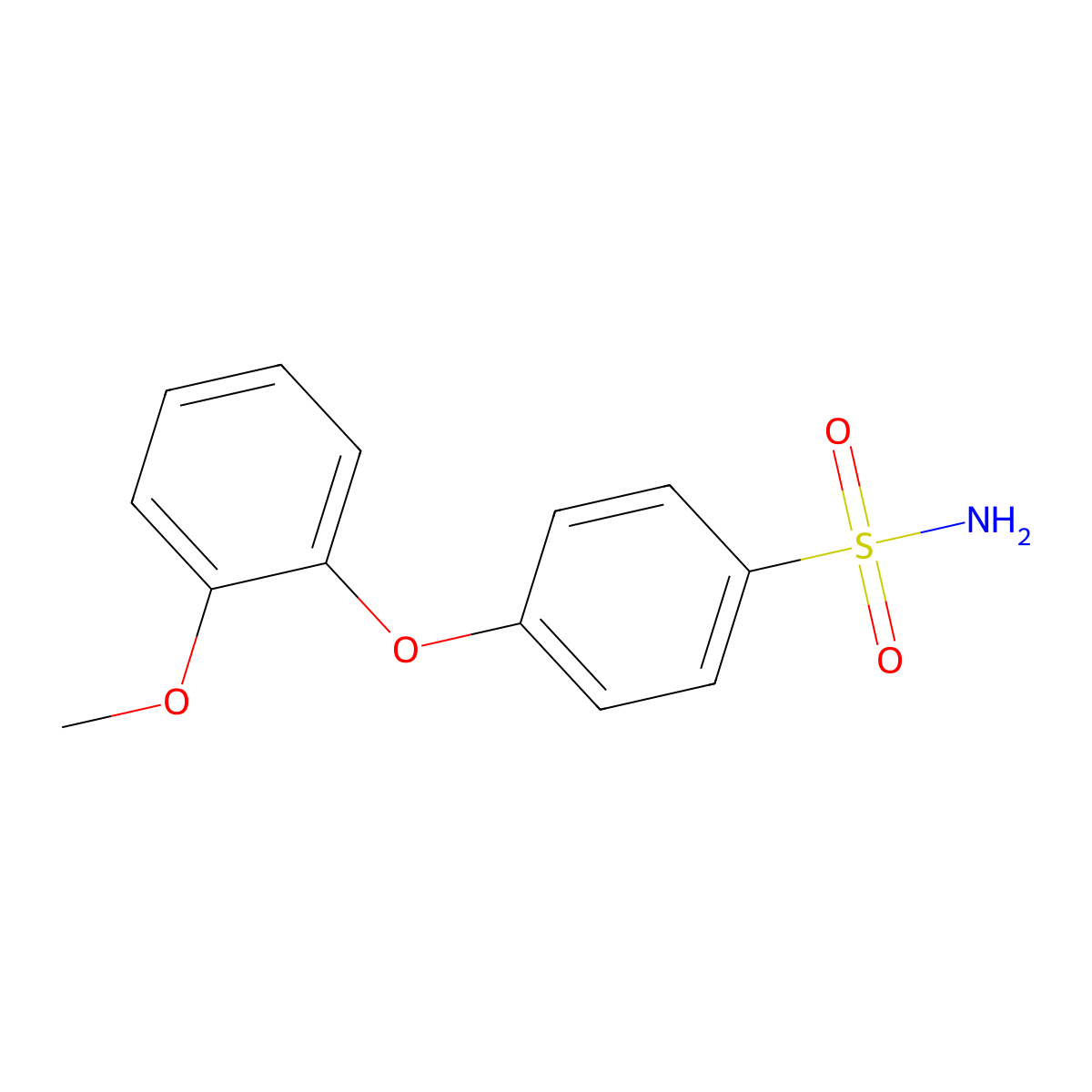 4-(2-Methoxyphenoxy)benzenesulfonamide molecular structure, CAS 670271-16-6