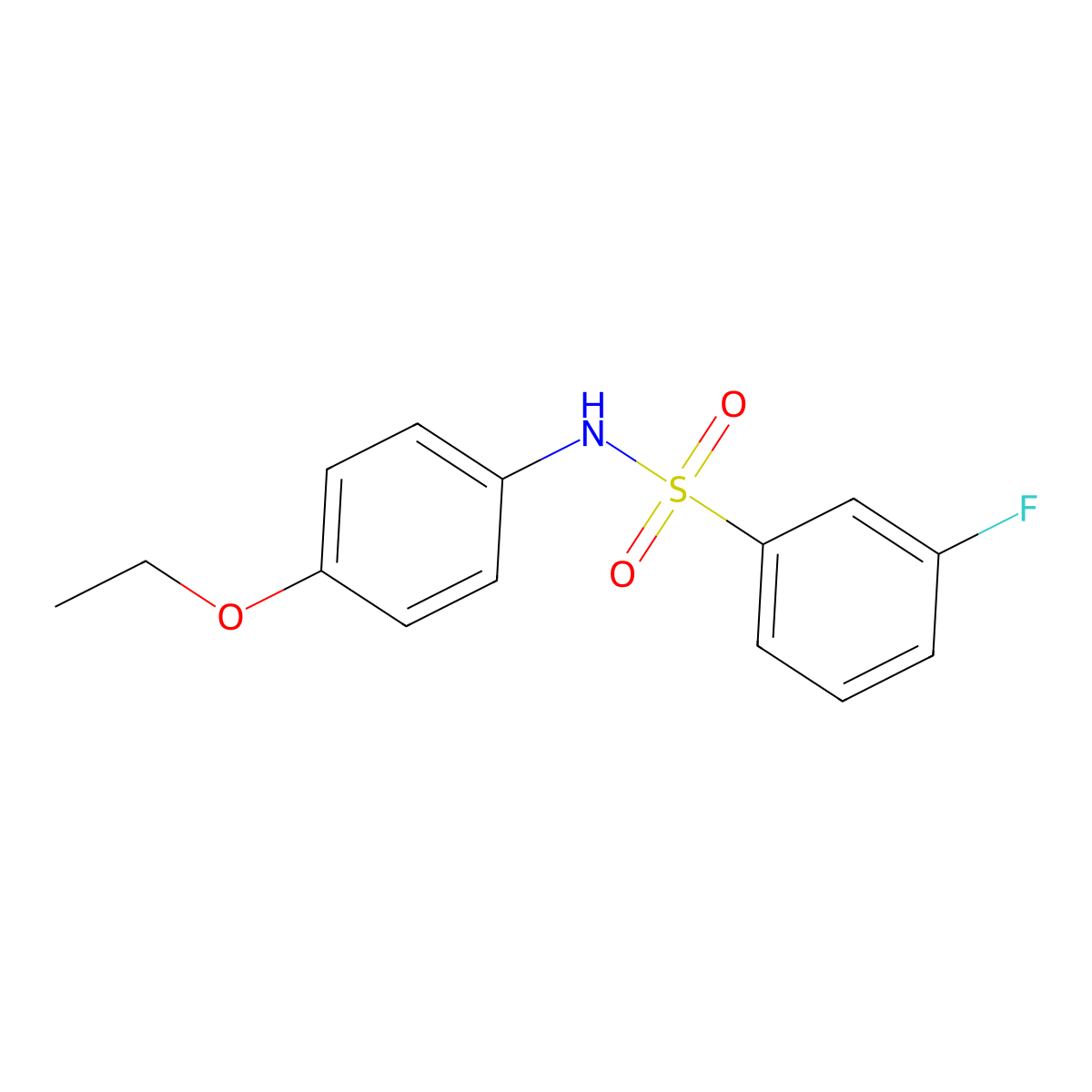 N-(4-ethoxyphenyl)-3-fluorobenzenesulfonamide molecular structure, CAS 670271-47-3