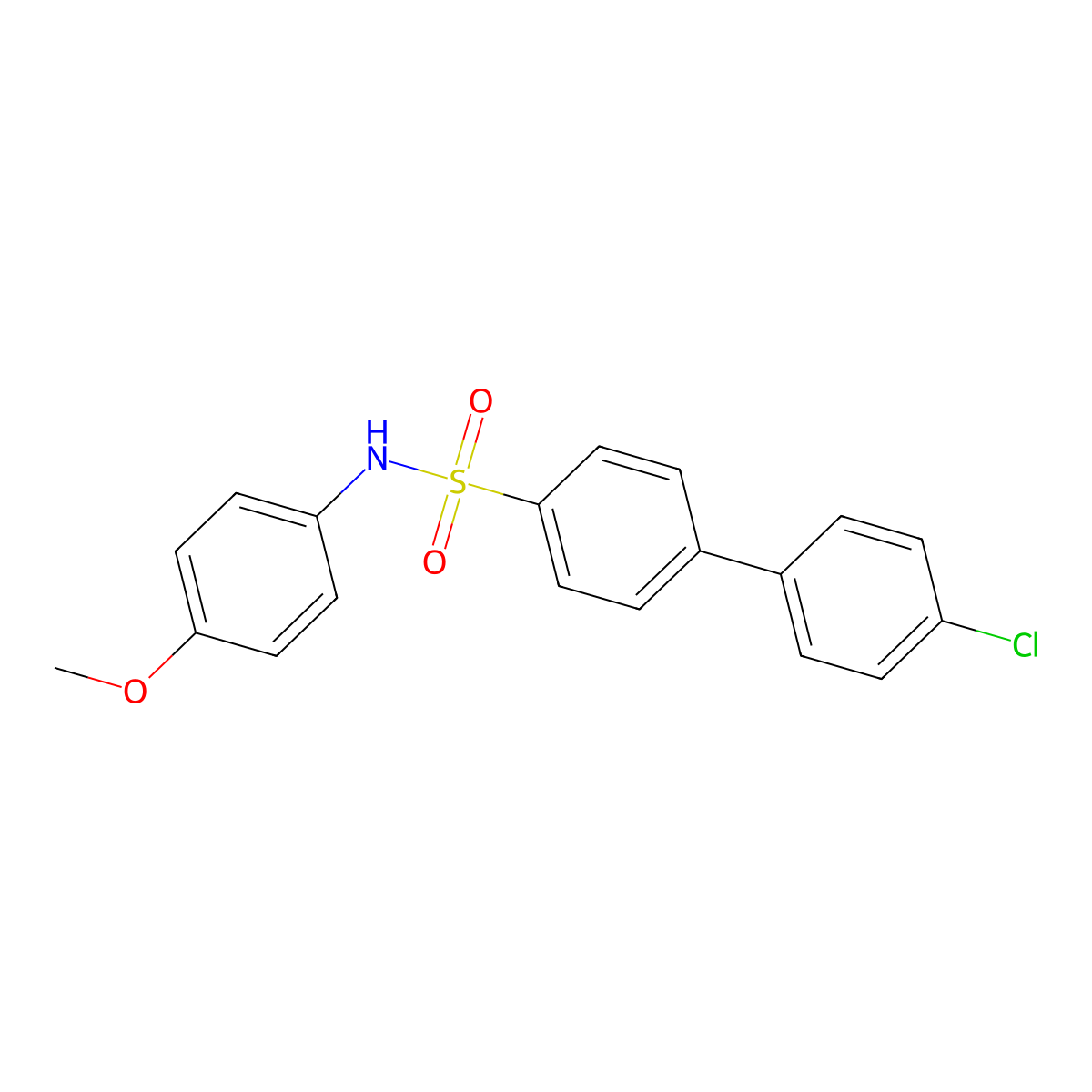 4'-chloro-N-(4-methoxyphenyl)-[1,1'-biphenyl]-4-sulfonamide molecular structure, CAS 670271-49-5