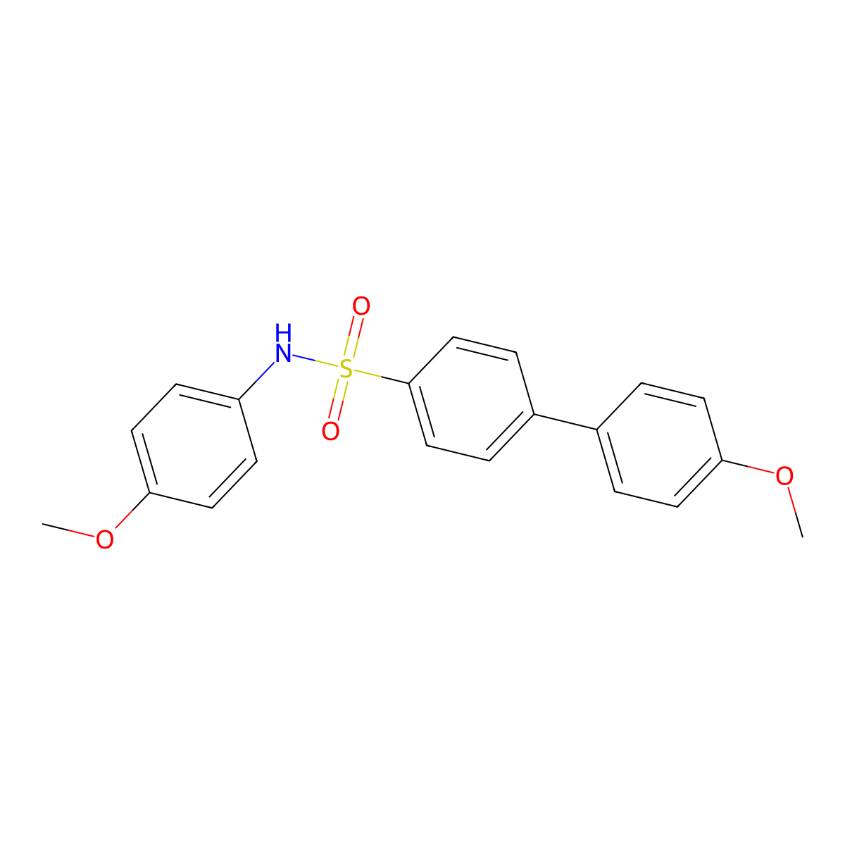 4'-methoxy-N-(4-methoxyphenyl)-[1,1'-biphenyl]-4-sulfonamide molecular structure, CAS 670271-50-8