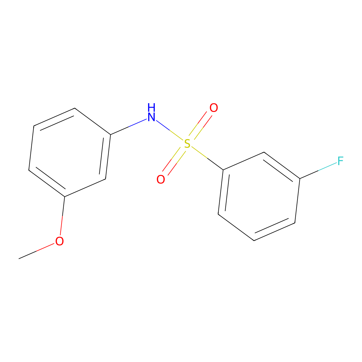 3-fluoro-N-(3-methoxyphenyl)benzenesulfonamide molecular structure, CAS 670271-52-0