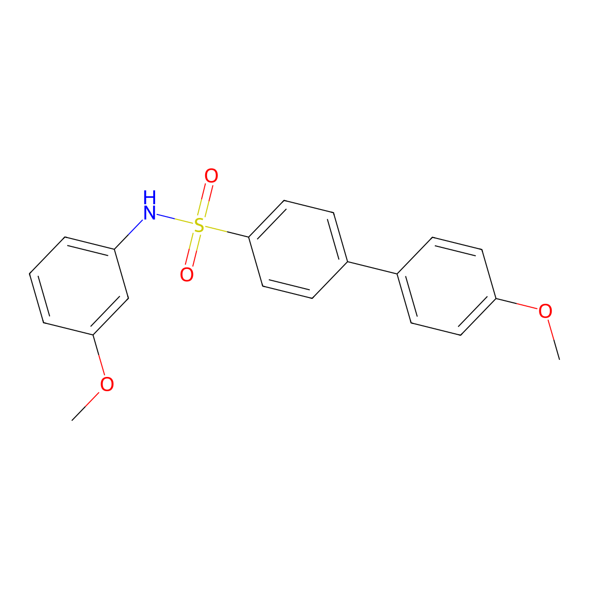 4'-methoxy-N-(3-methoxyphenyl)-[1,1'-biphenyl]-4-sulfonamide molecular structure, CAS 670271-54-2