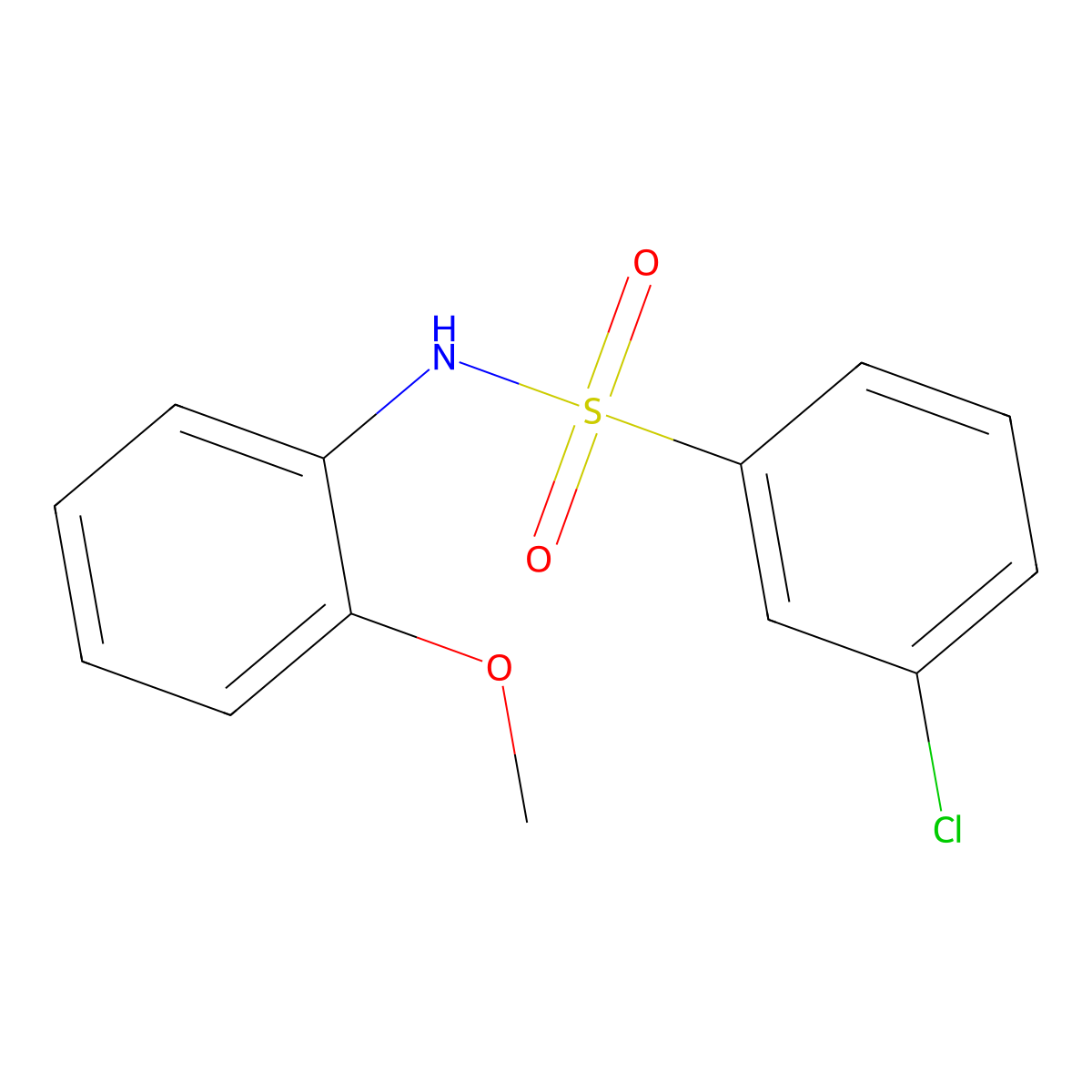 3-chloro-N-(2-methoxyphenyl)benzenesulfonamide molecular structure, CAS 670271-55-3