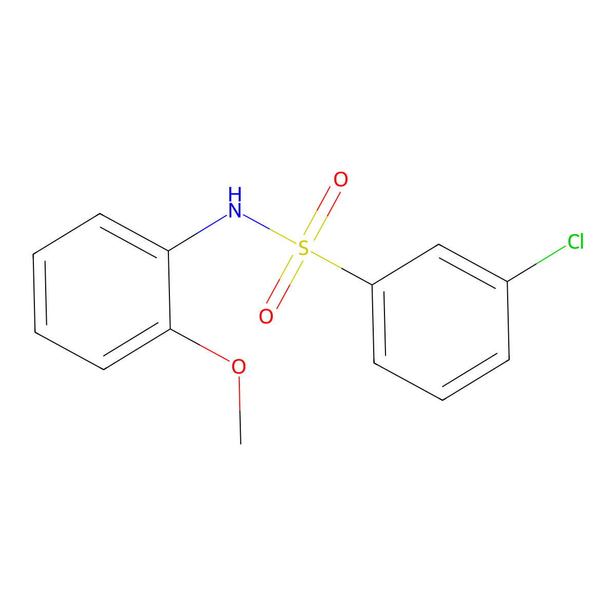 3-chloro-N-(2-methoxyphenyl)benzenesulfonamide molecular structure, CAS 670271-55-3