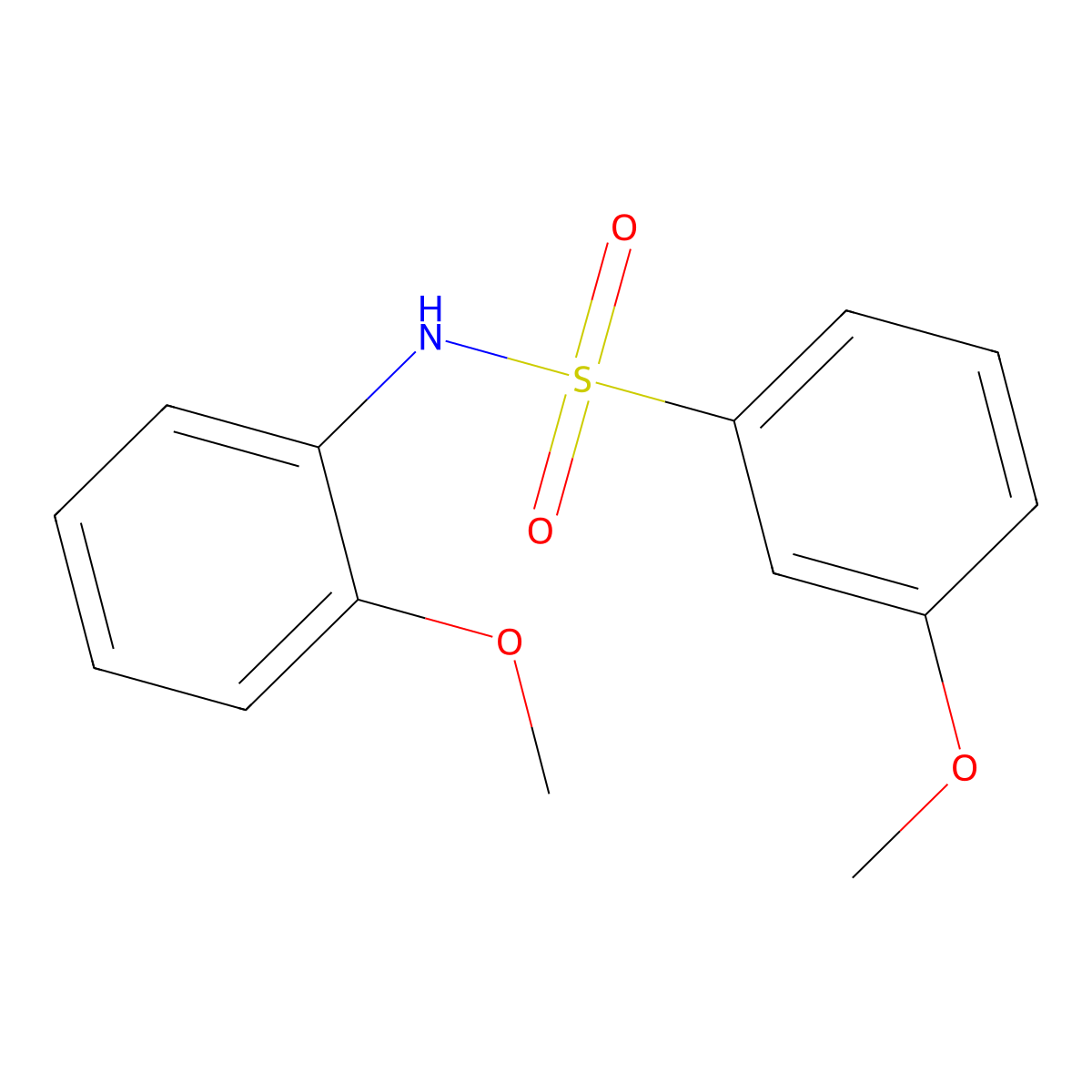 3-methoxy-N-(2-methoxyphenyl)benzene-1-sulfonamide molecular structure, CAS 670271-57-5