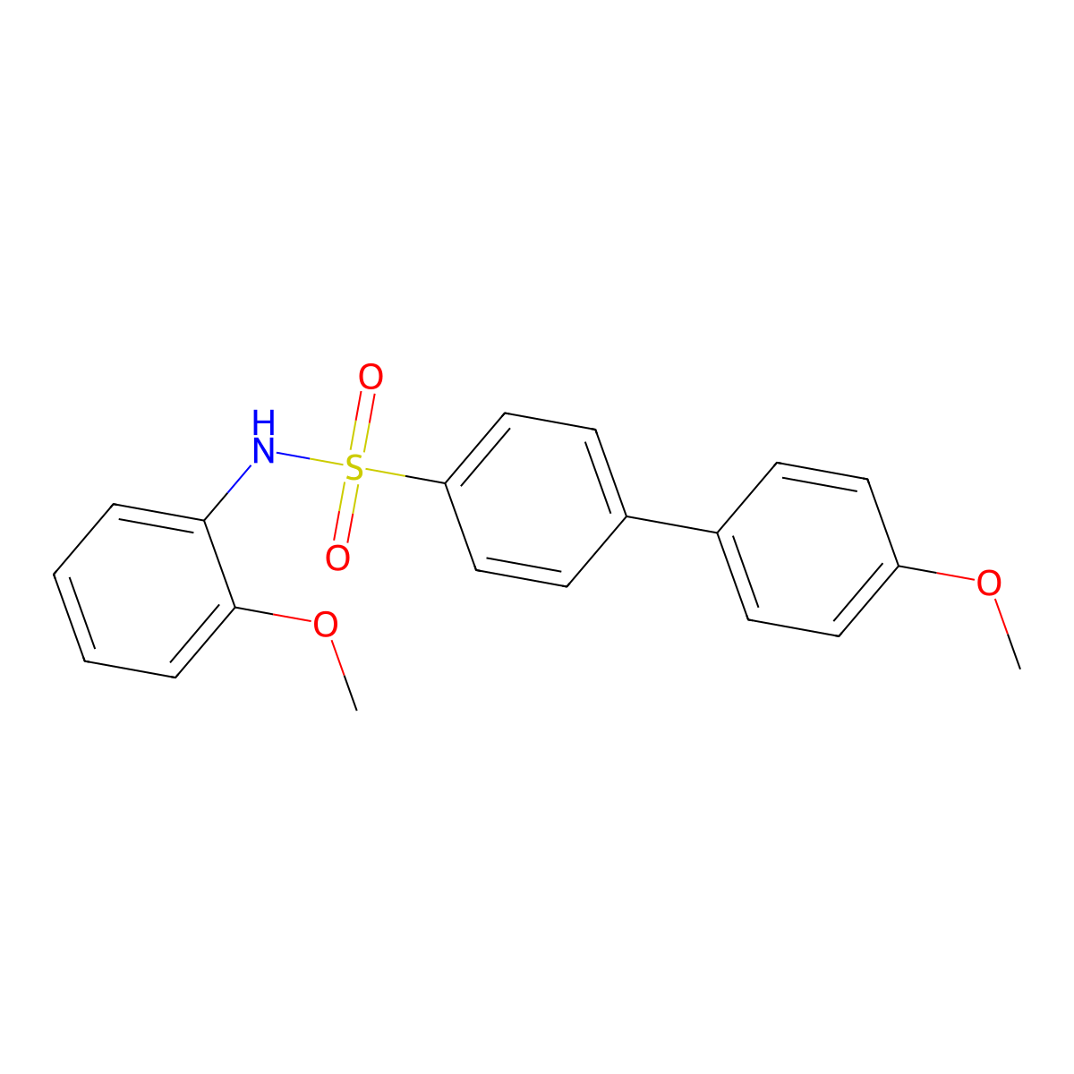 4'-methoxy-N-(2-methoxyphenyl)-[1,1'-biphenyl]-4-sulfonamide molecular structure, CAS 670271-59-7