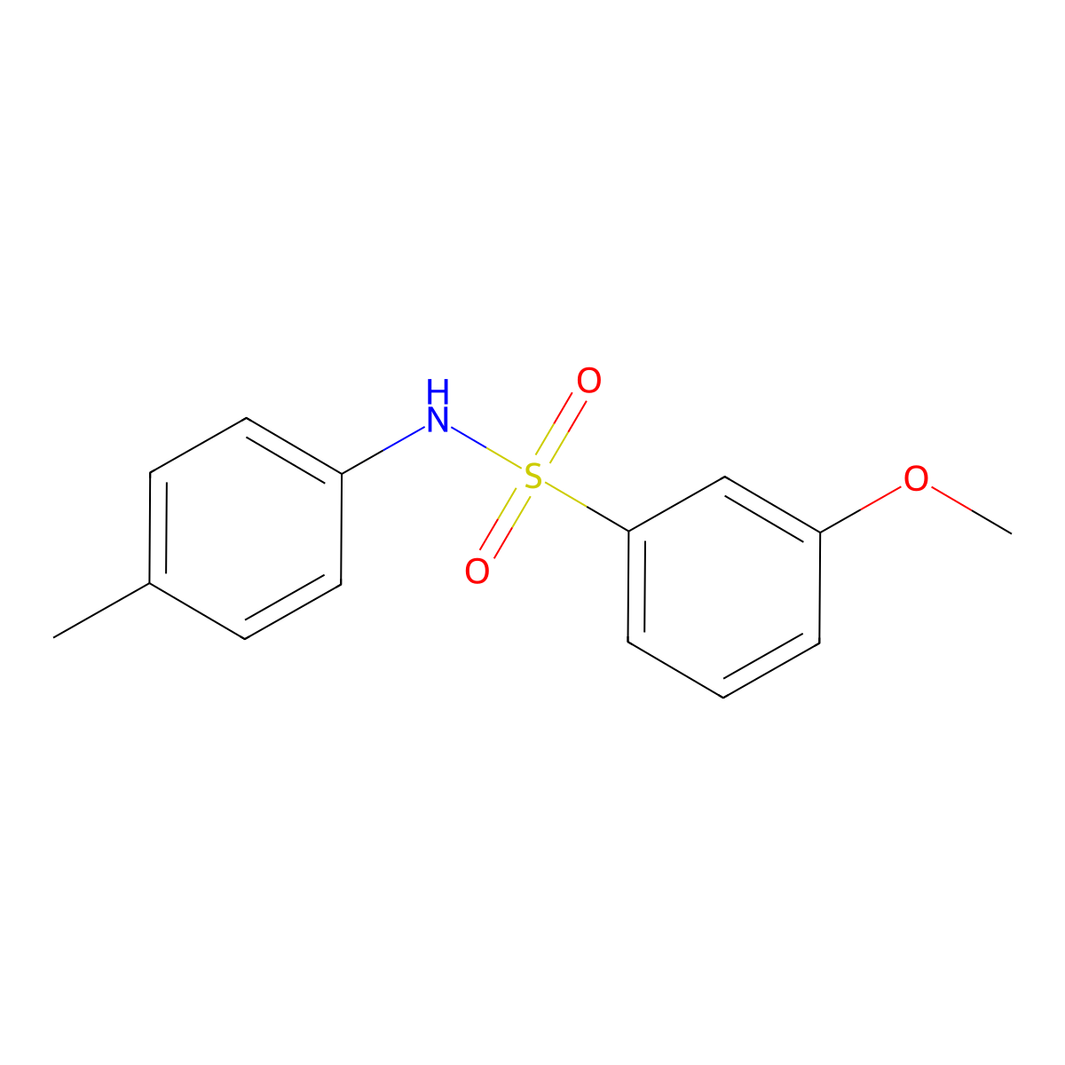 3-methoxy-N-(p-tolyl)benzenesulfonamide molecular structure, CAS 670271-61-1
