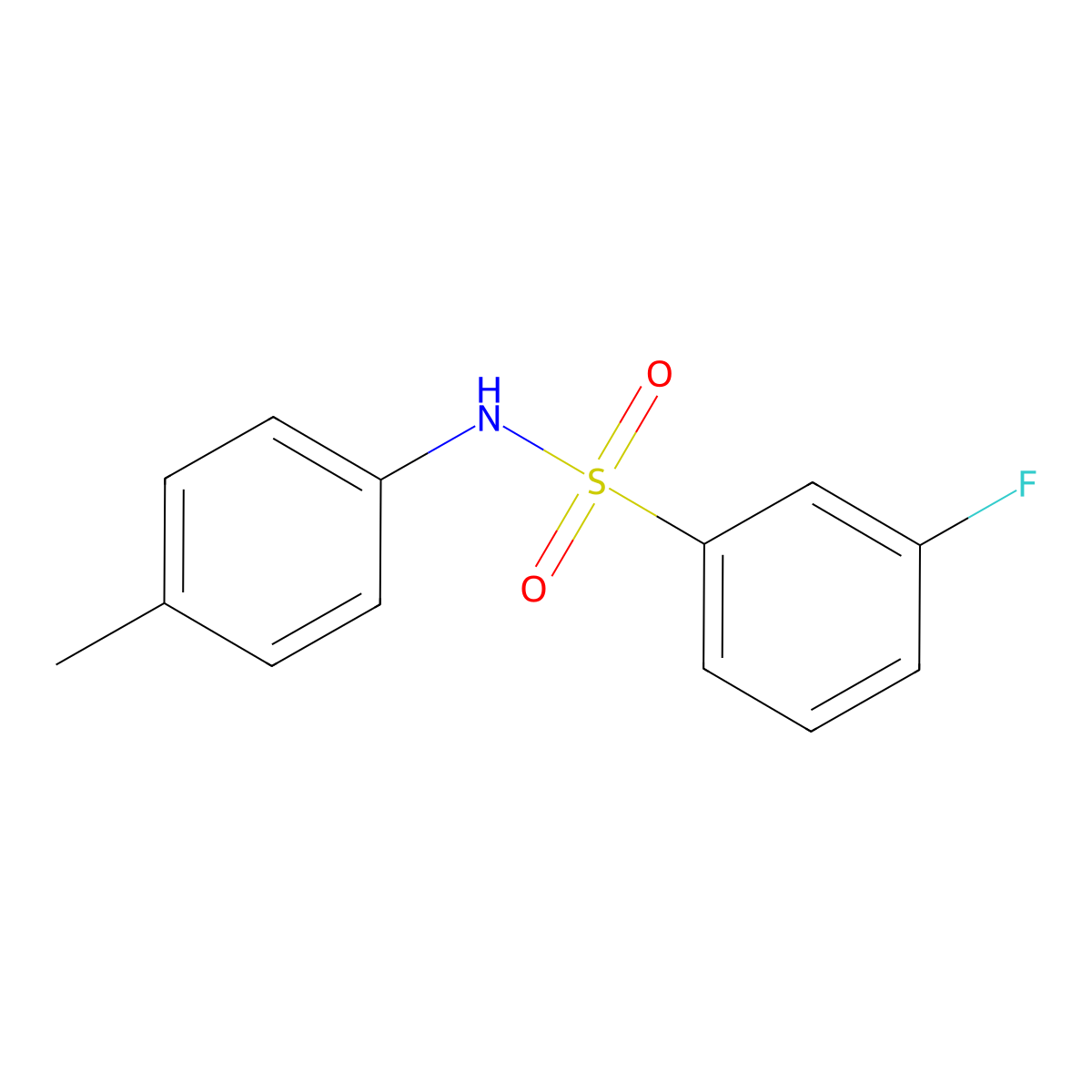 3-fluoro-N-(4-methylphenyl)benzenesulfonamide molecular structure, CAS 670271-62-2