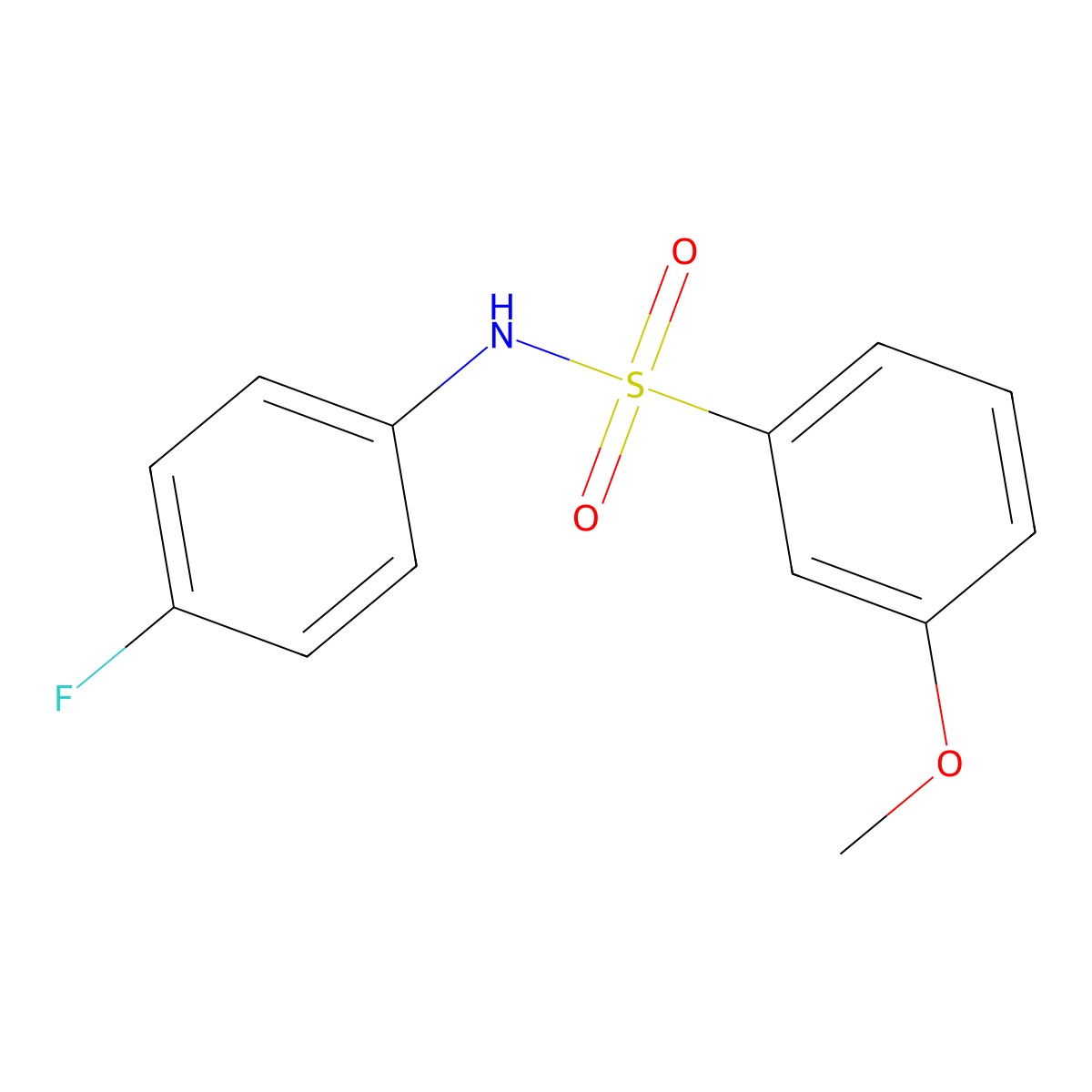 N-(4-fluorophenyl)-3-methoxybenzenesulfonamide molecular structure, CAS 670271-66-6